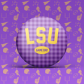 LSU Game Day Gingham Button