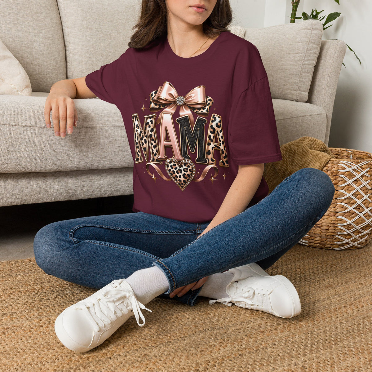 Mama Leopard Bow T-Shirt