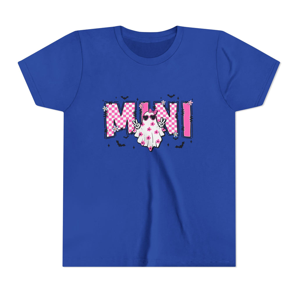 Youth Tee – 'Mimi' Pink Checker Ghost Graphic Kids Shirt