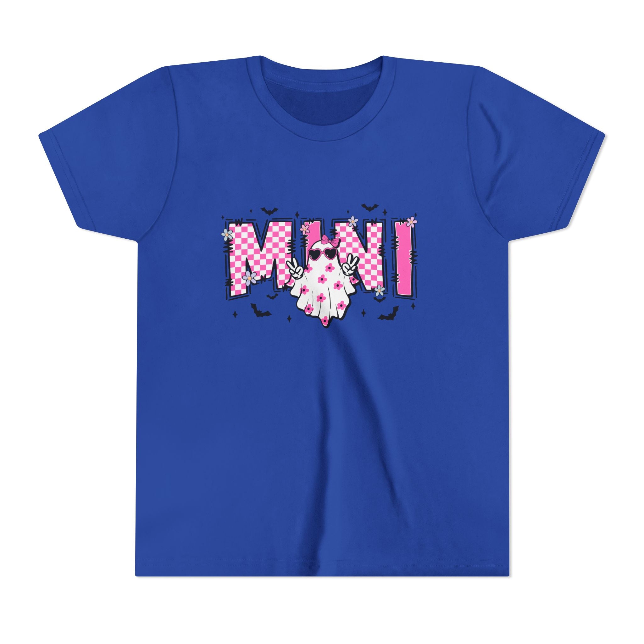 Youth Tee – 'Mimi' Pink Checker Ghost Graphic Kids Shirt