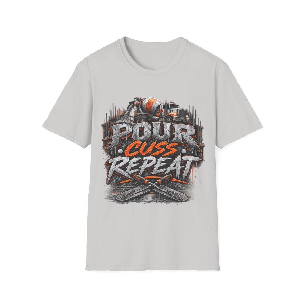 Pour Cuss Repeat Concrete Mixer T-Shirt