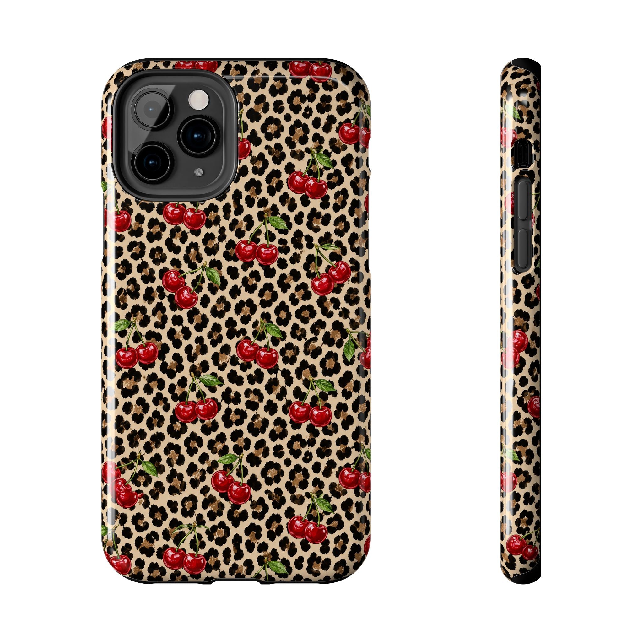 Cherry Leopard Tough Phone Case