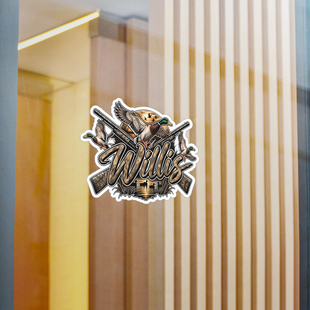 Personalized Duck Hunting Decal Sticker — "Willis" Kiss-Cut Vinyl