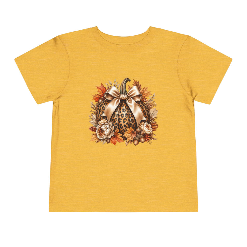 Toddler Tee — Leopard Pumpkin Fall Floral Design