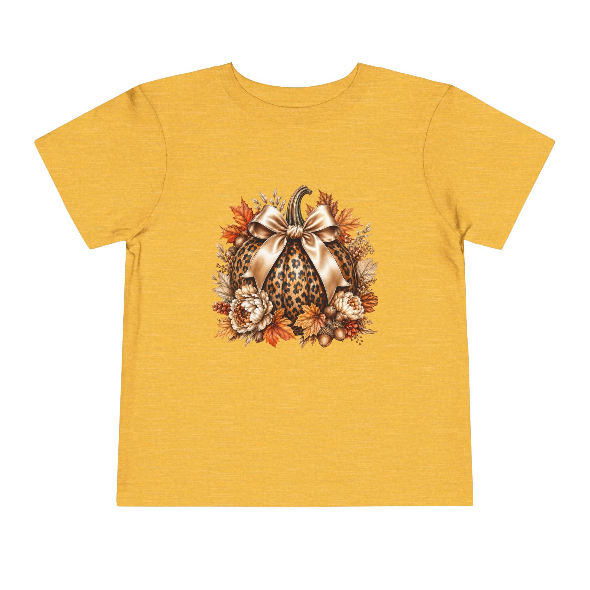 Toddler Tee — Leopard Pumpkin Fall Floral Design