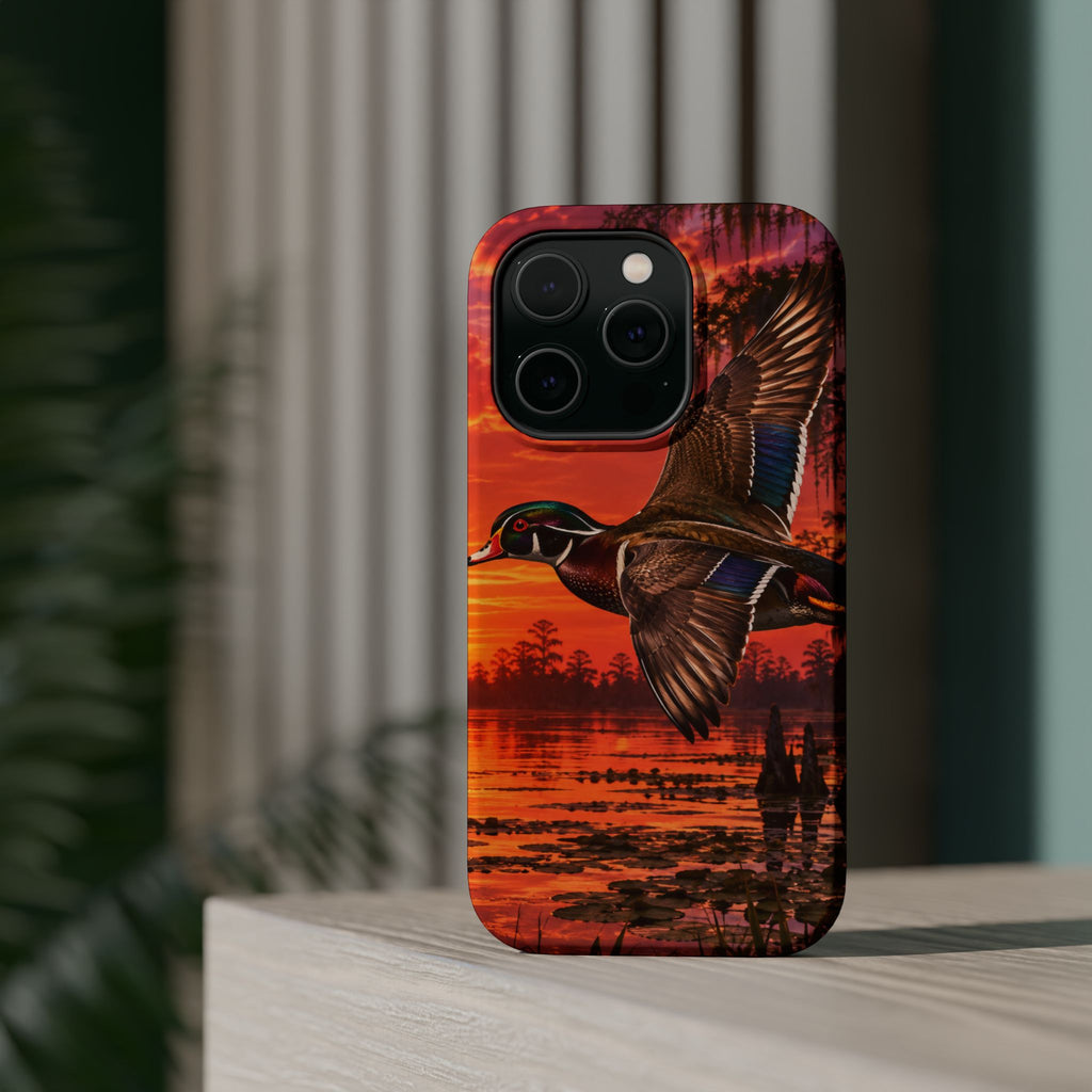 Wood Duck Sunset Phone Case — Magnetic Impact-Resistant