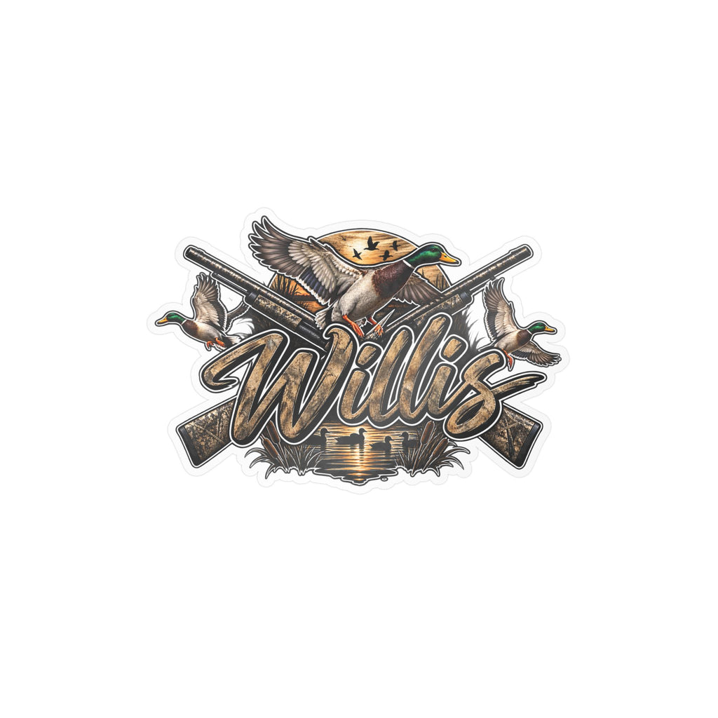 Personalized Duck Hunting Decal Sticker — "Willis" Kiss-Cut Vinyl