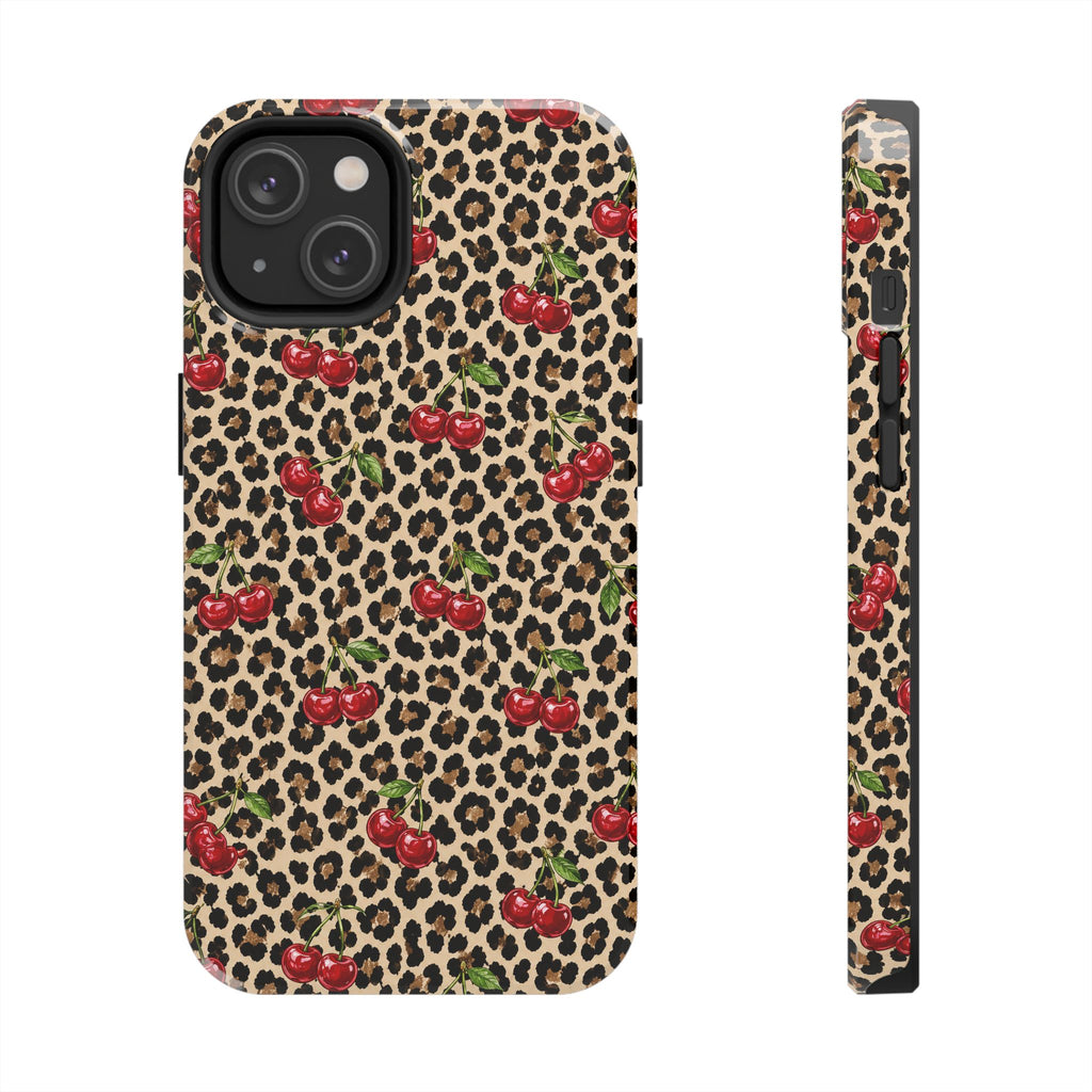 Cherry Leopard Tough Phone Case