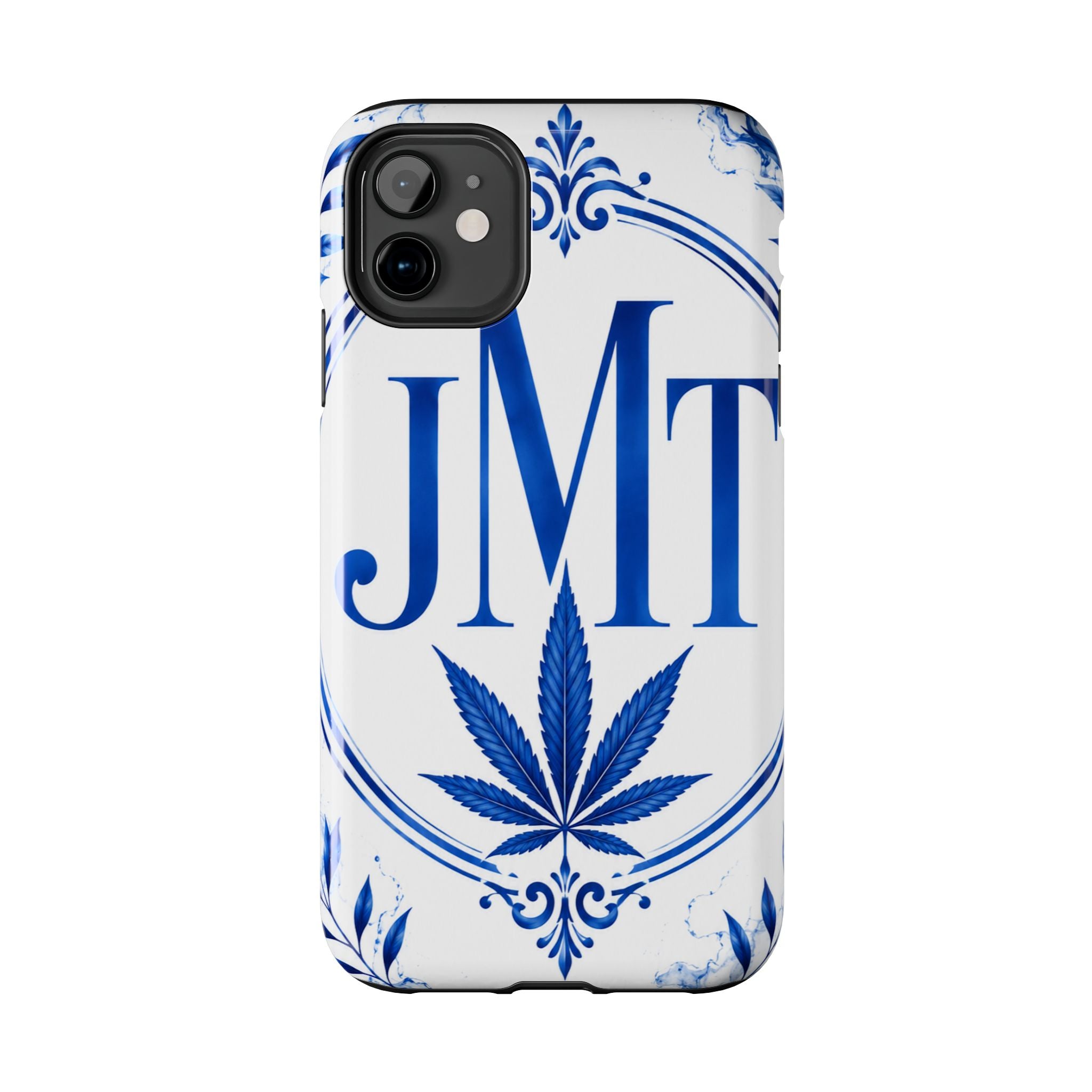Phone Case — Blue Monogram ‘JMT’ with Leaf Emblem
