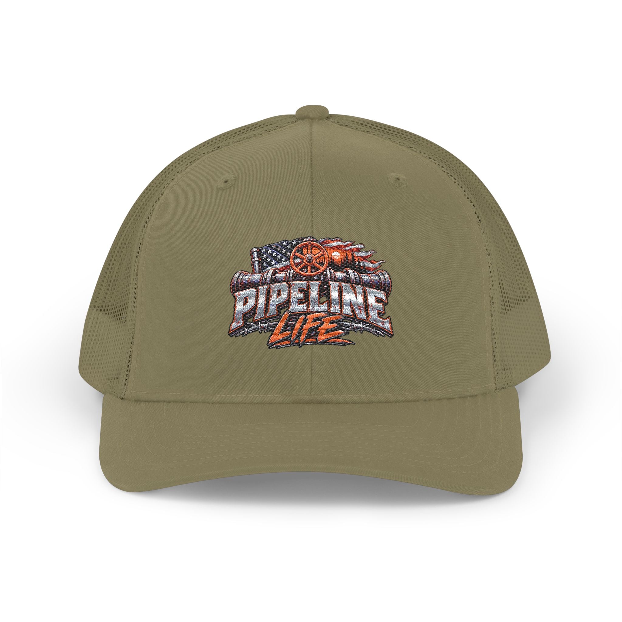 Lifeline Firefighter Trucker Hat — USA Flag Badge Snapback