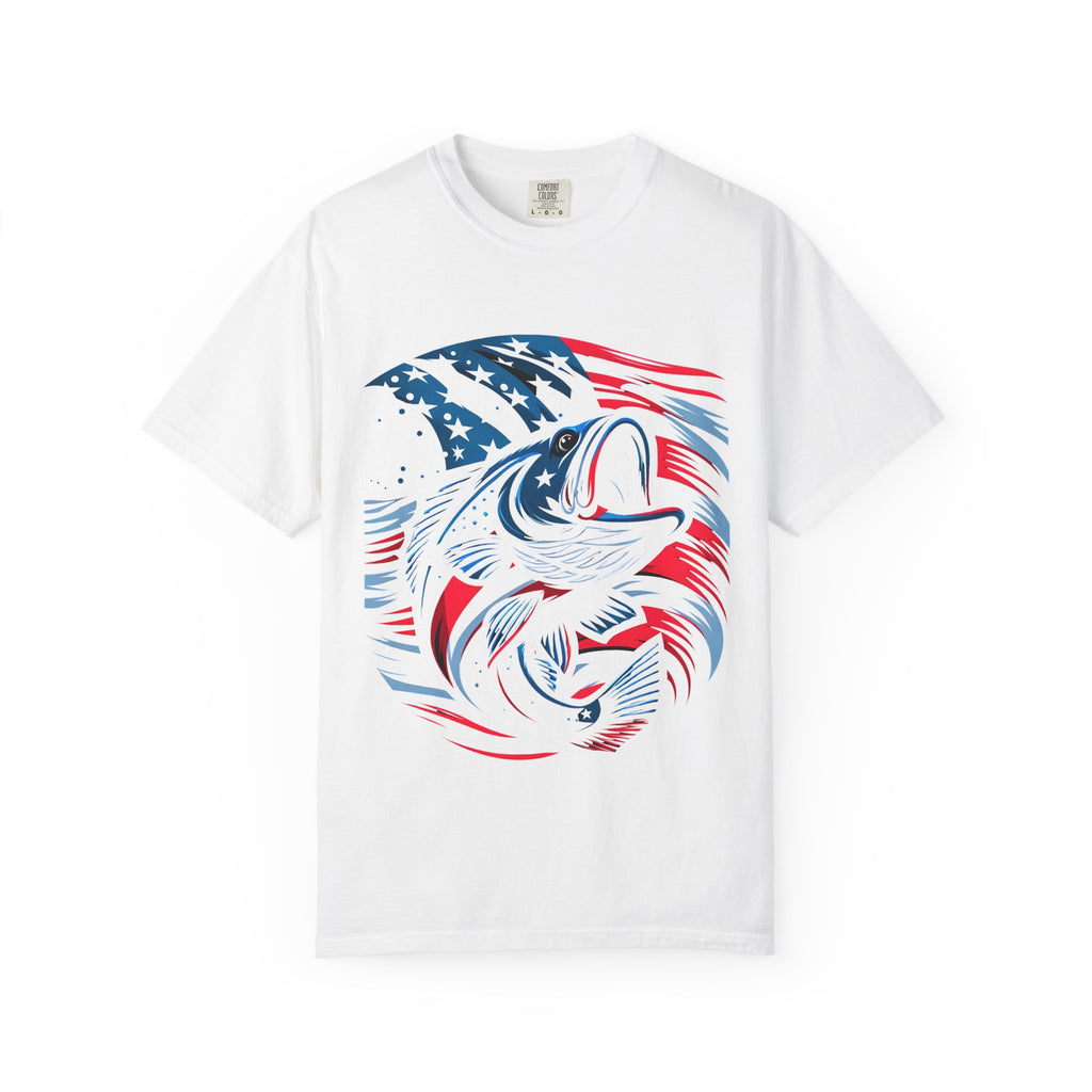 American Flag Bass T-Shirt — Patriotic Fishing Tee