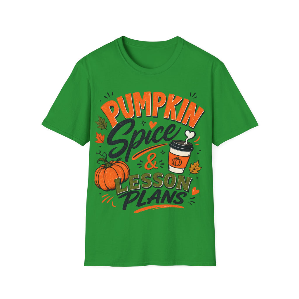 Pumpkin Spice & Lesson Plans T-Shirt — Cozy Fall Teacher Shirt