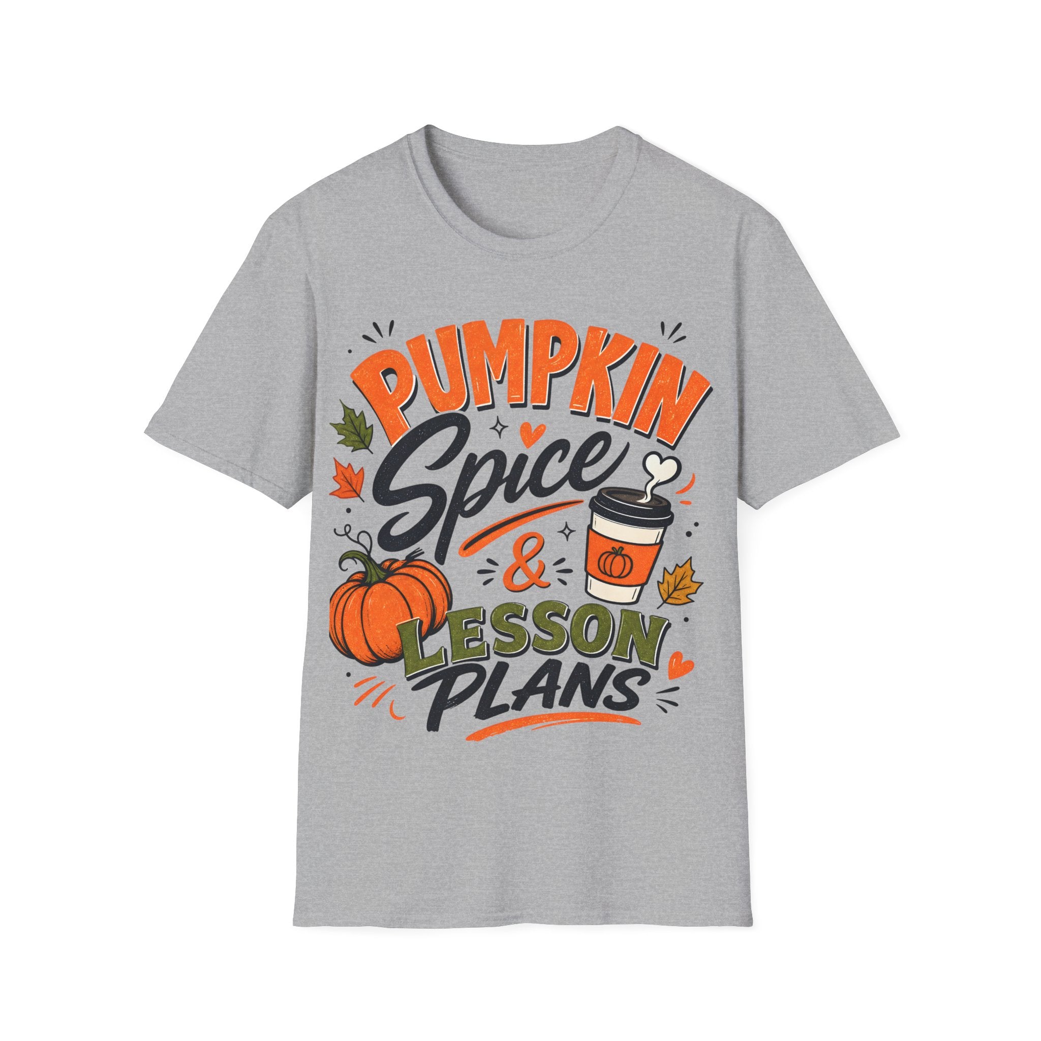 Pumpkin Spice & Lesson Plans T-Shirt — Cozy Fall Teacher Shirt