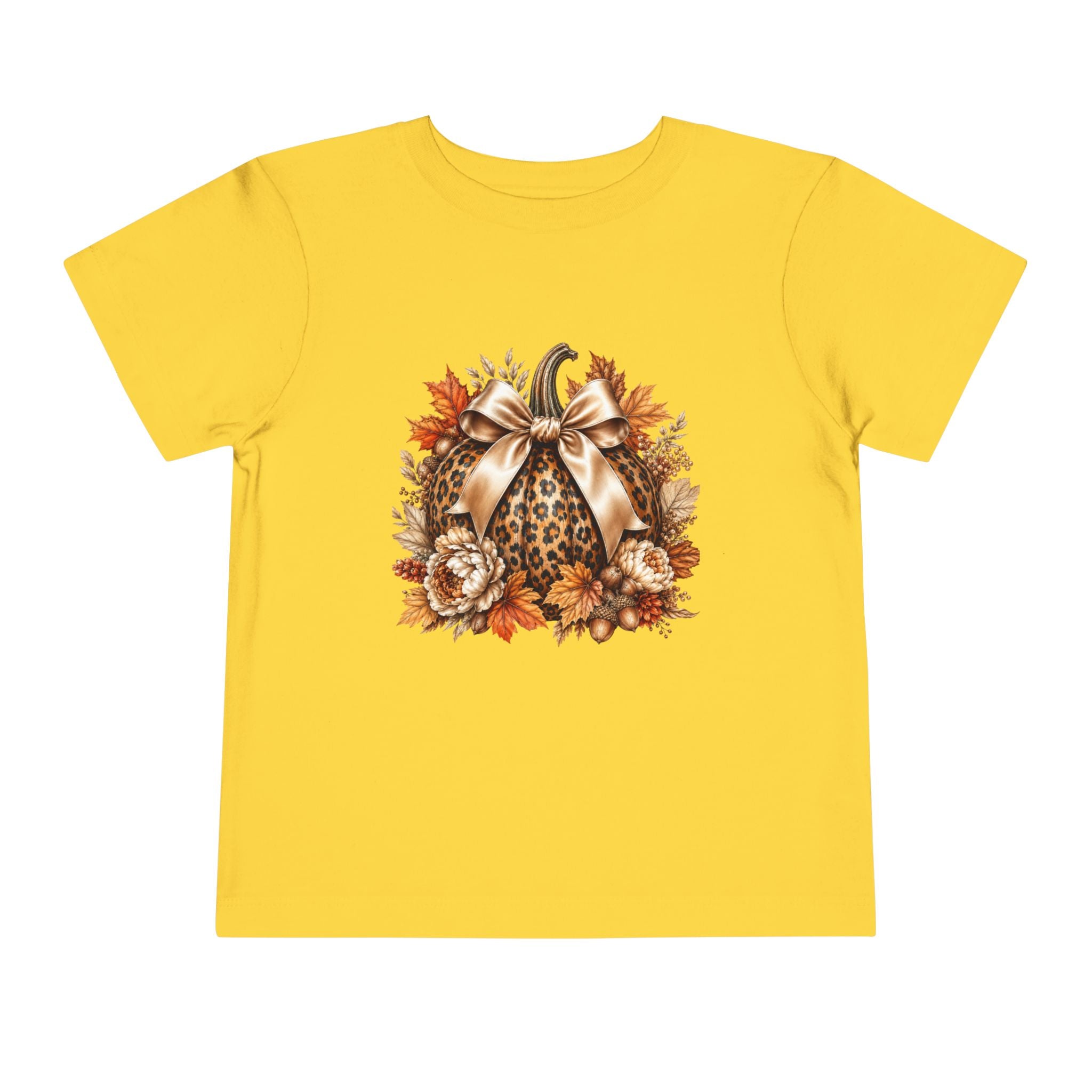 Toddler Tee — Leopard Pumpkin Fall Floral Design