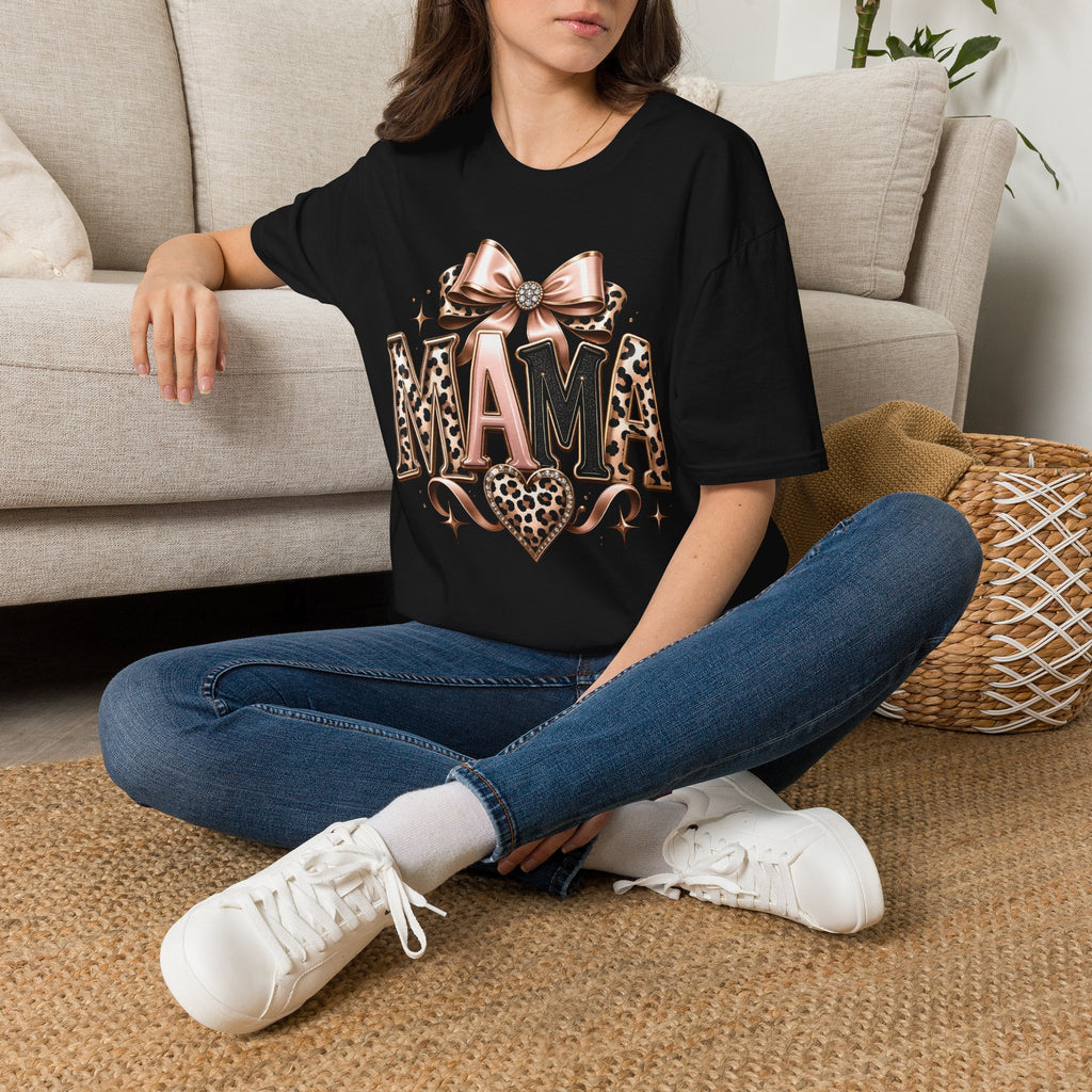 Mama Leopard Bow T-Shirt