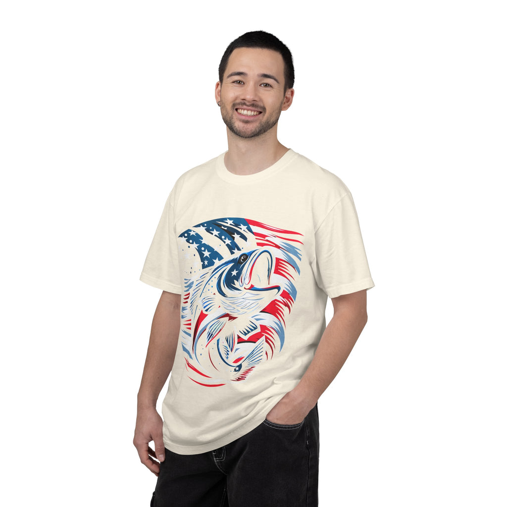 American Flag Bass T-Shirt — Patriotic Fishing Tee