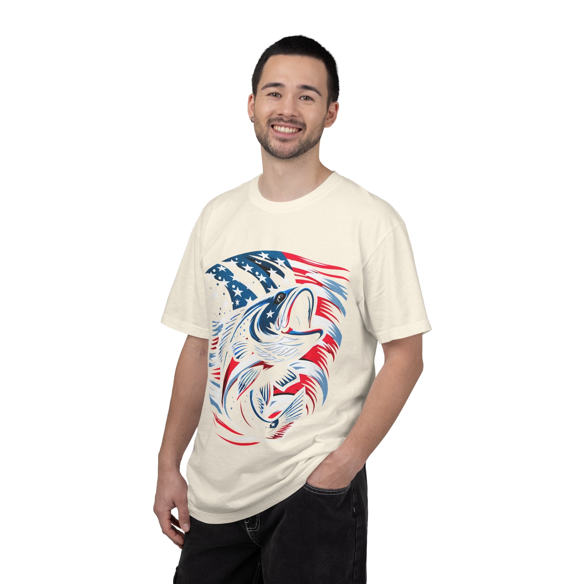 American Flag Bass T-Shirt — Patriotic Fishing Tee