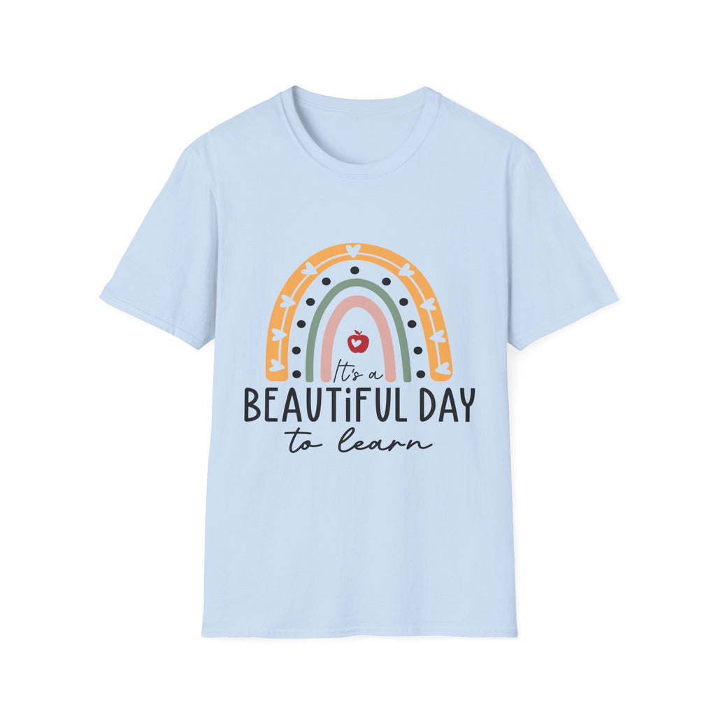 Teacher Rainbow T-Shirt — 'Beautiful Day to Learn' Tee
