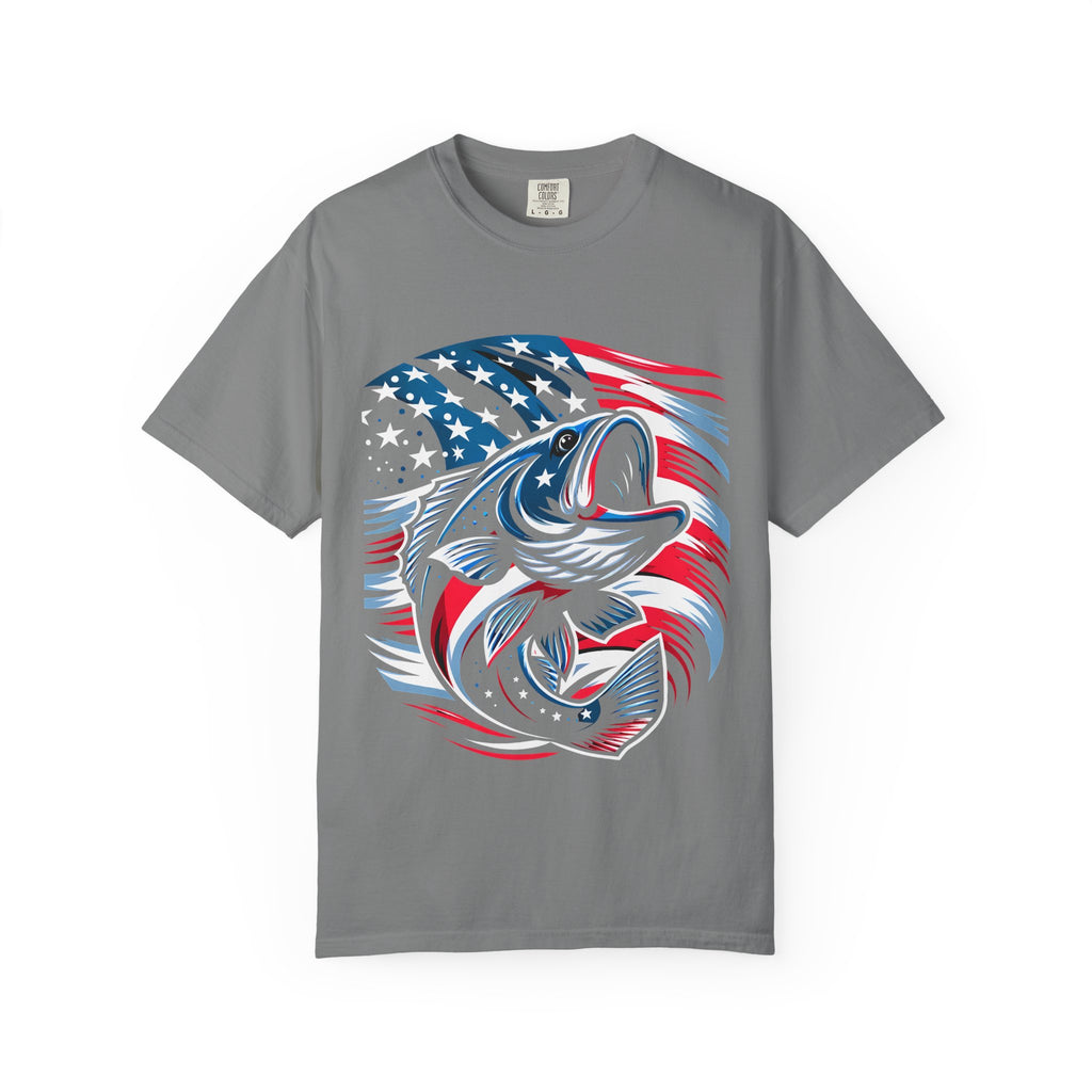 American Flag Bass T-Shirt — Patriotic Fishing Tee