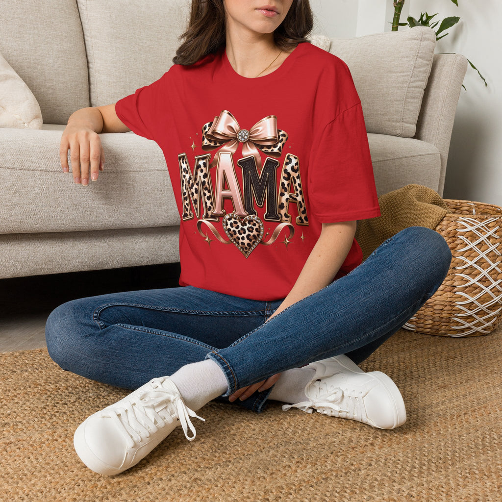 Mama Leopard Bow T-Shirt