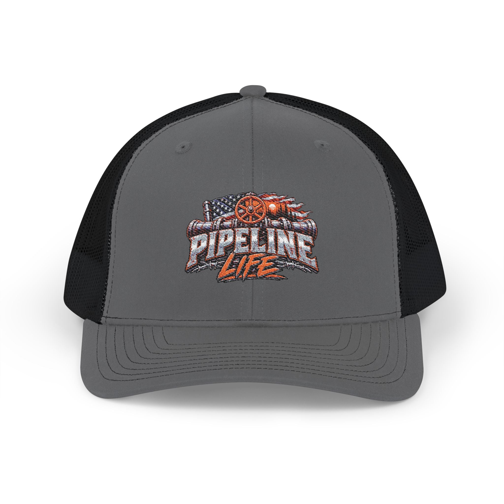 Lifeline Firefighter Trucker Hat — USA Flag Badge Snapback