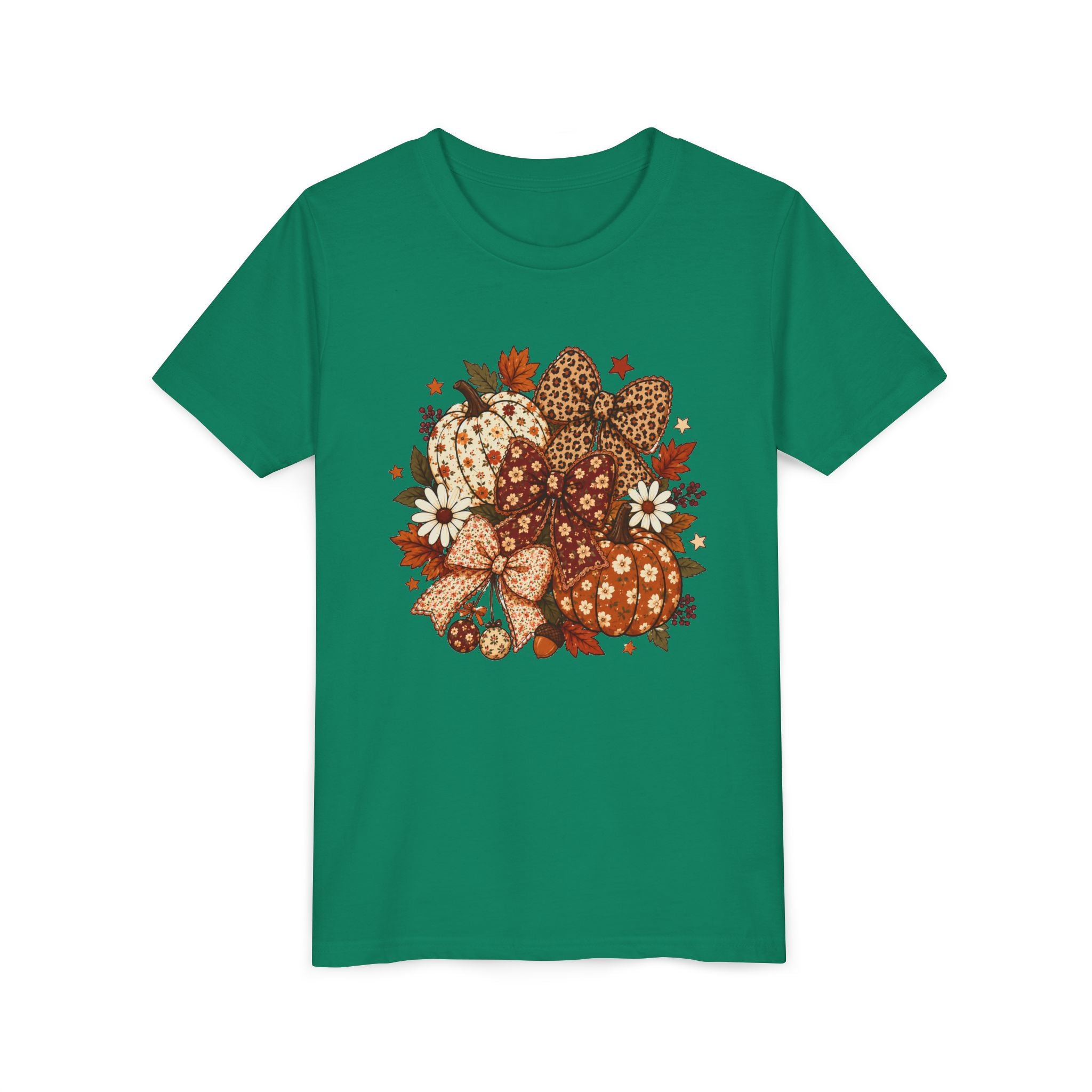 Youth Tee — Autumn Pumpkin Bouquet Graphic Shirt