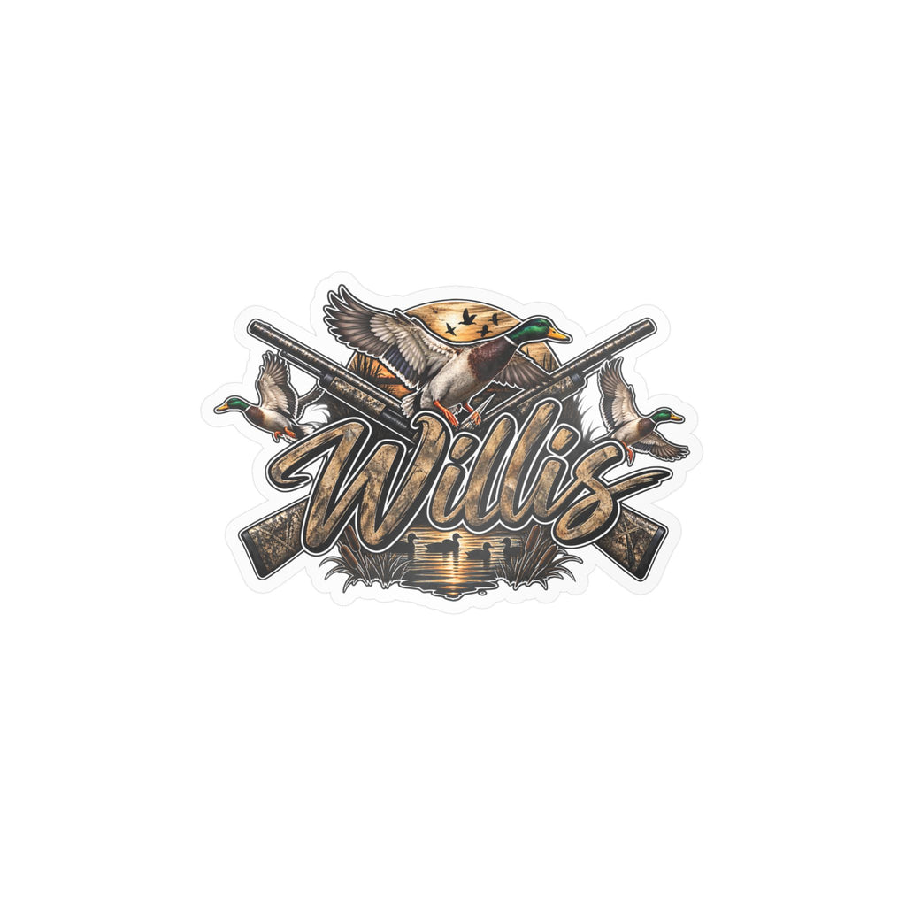 Personalized Duck Hunting Decal Sticker — "Willis" Kiss-Cut Vinyl