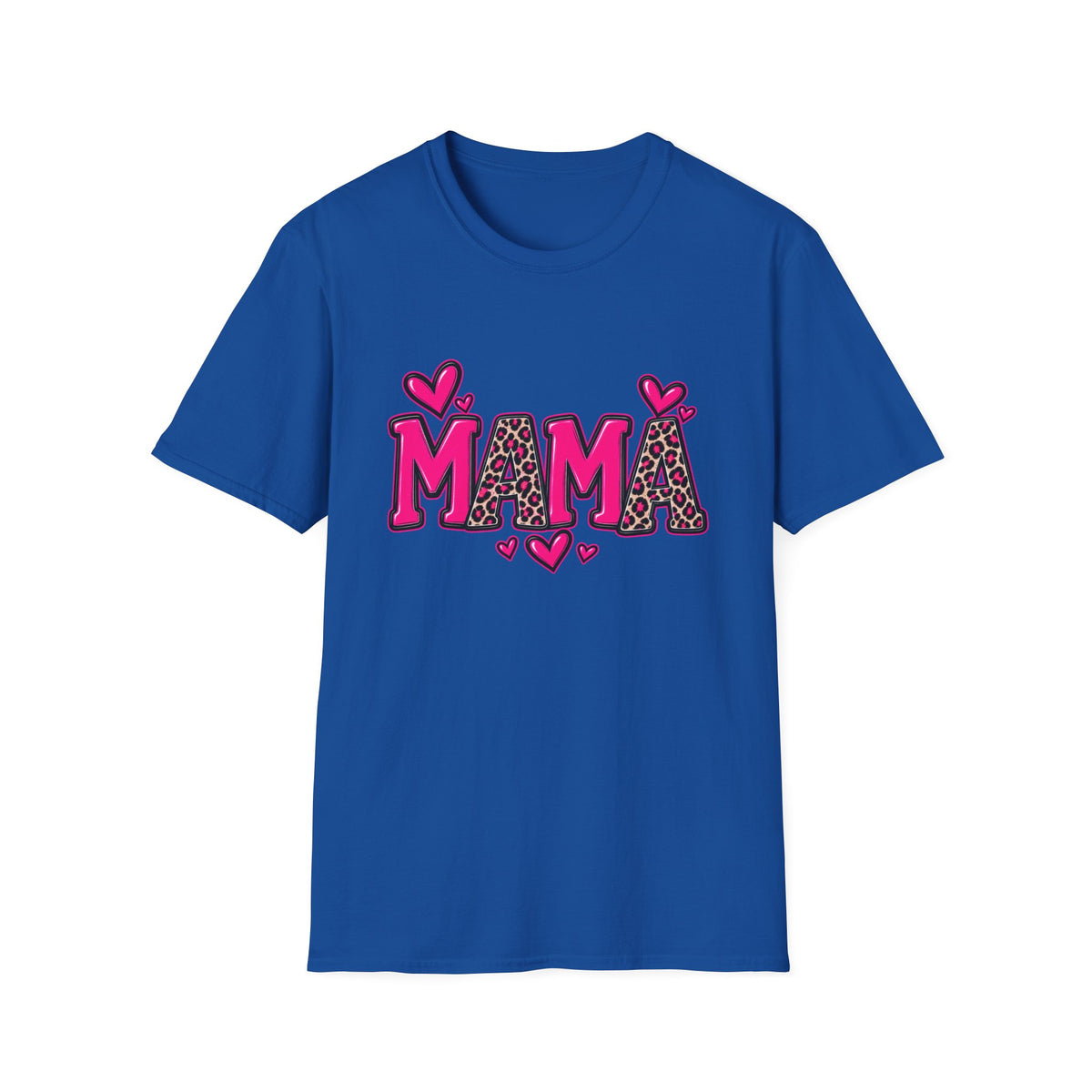 Mama Leopard Heart T‑Shirt — Cute Pink Mama Graphic Tee for Mothers’ Day