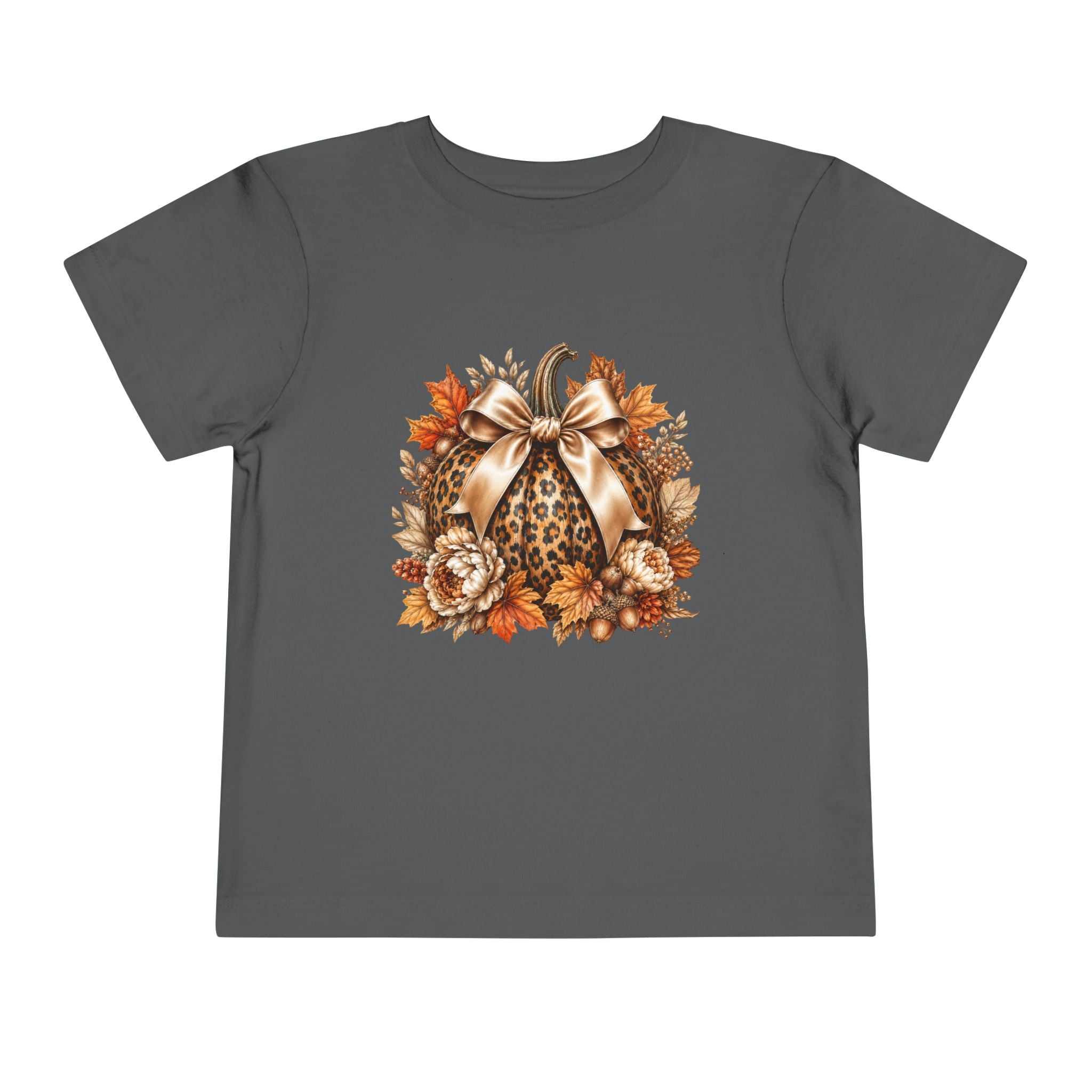 Toddler Tee — Leopard Pumpkin Fall Floral Design