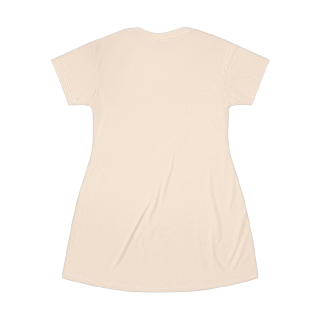 Vintage Pink Rose T-Shirt Dress