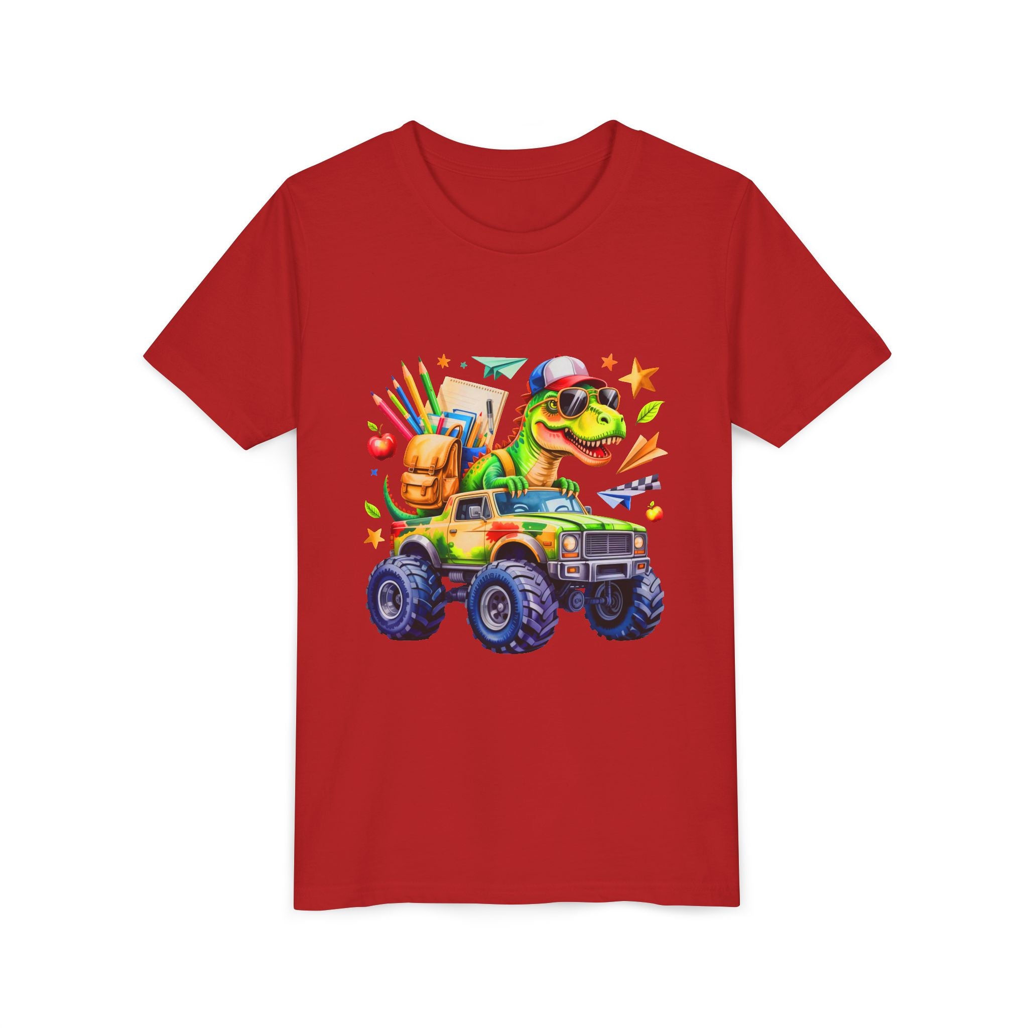 Dino School Monster Truck Kids Tee