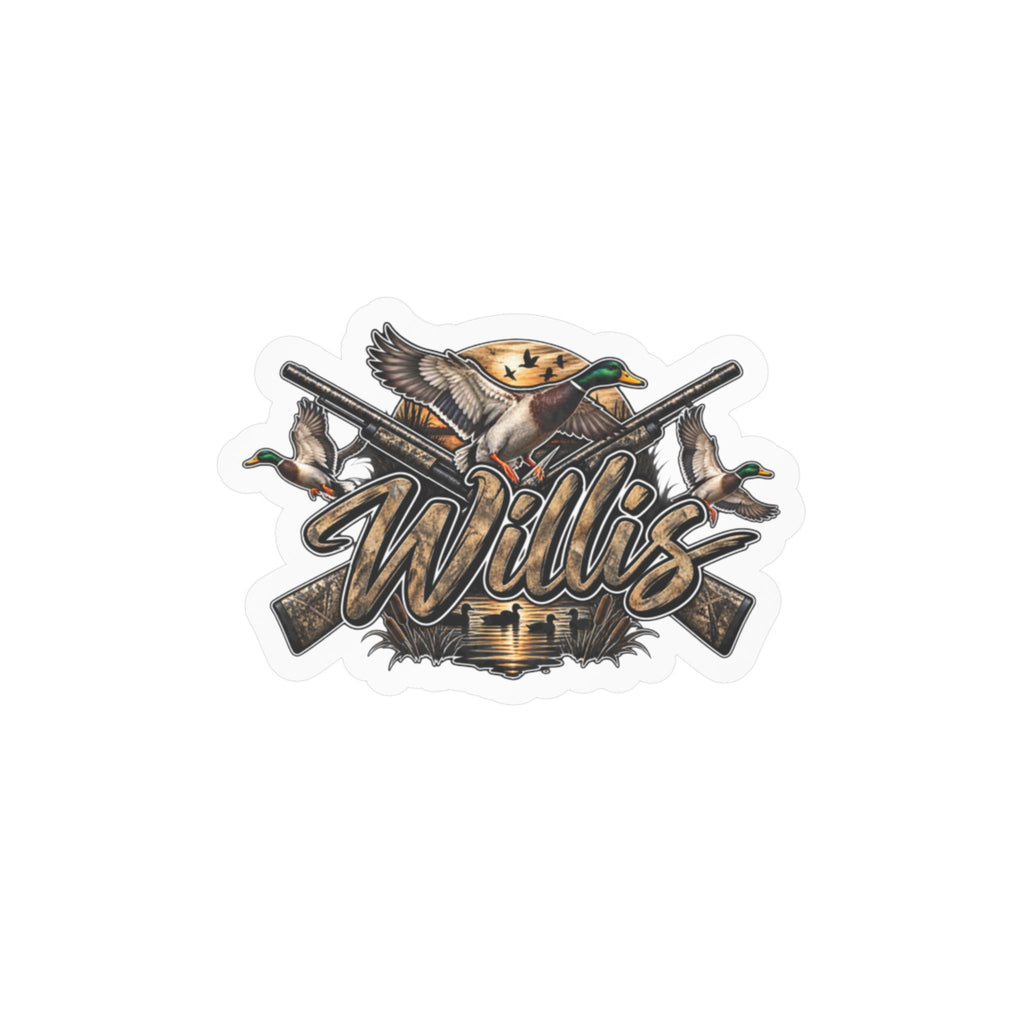 Personalized Duck Hunting Decal Sticker — "Willis" Kiss-Cut Vinyl
