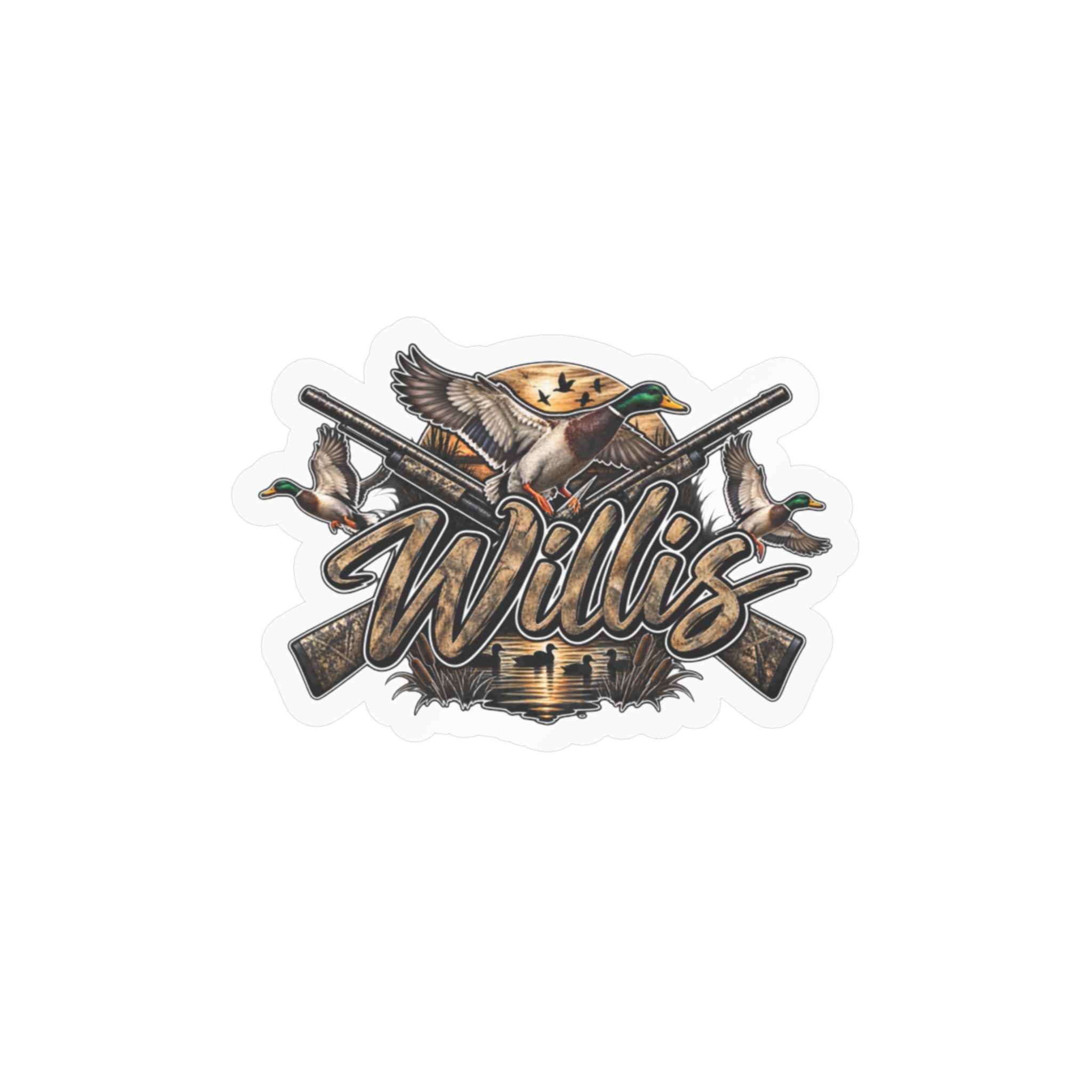 Personalized Duck Hunting Decal Sticker — "Willis" Kiss-Cut Vinyl