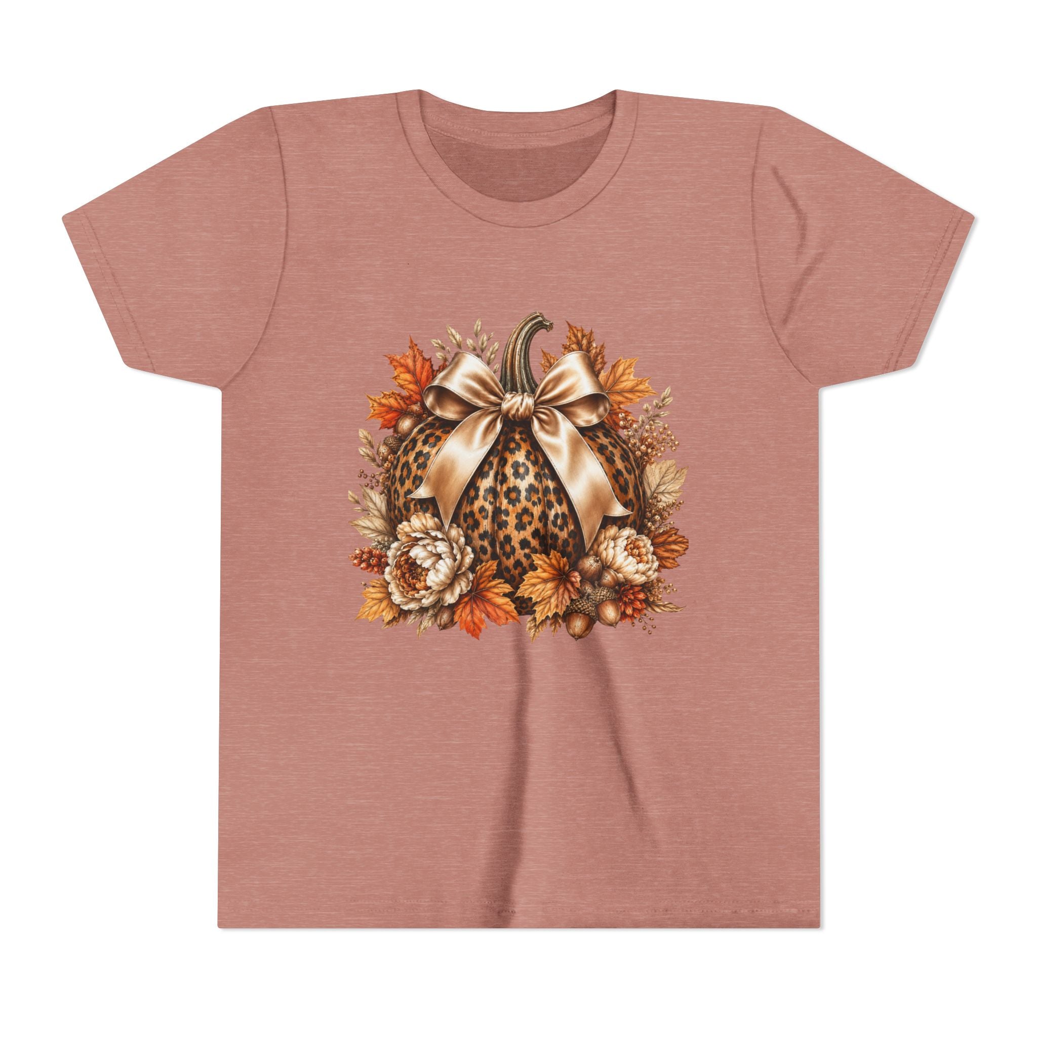 Youth Tee — Leopard Pumpkin Fall Graphic Shirt