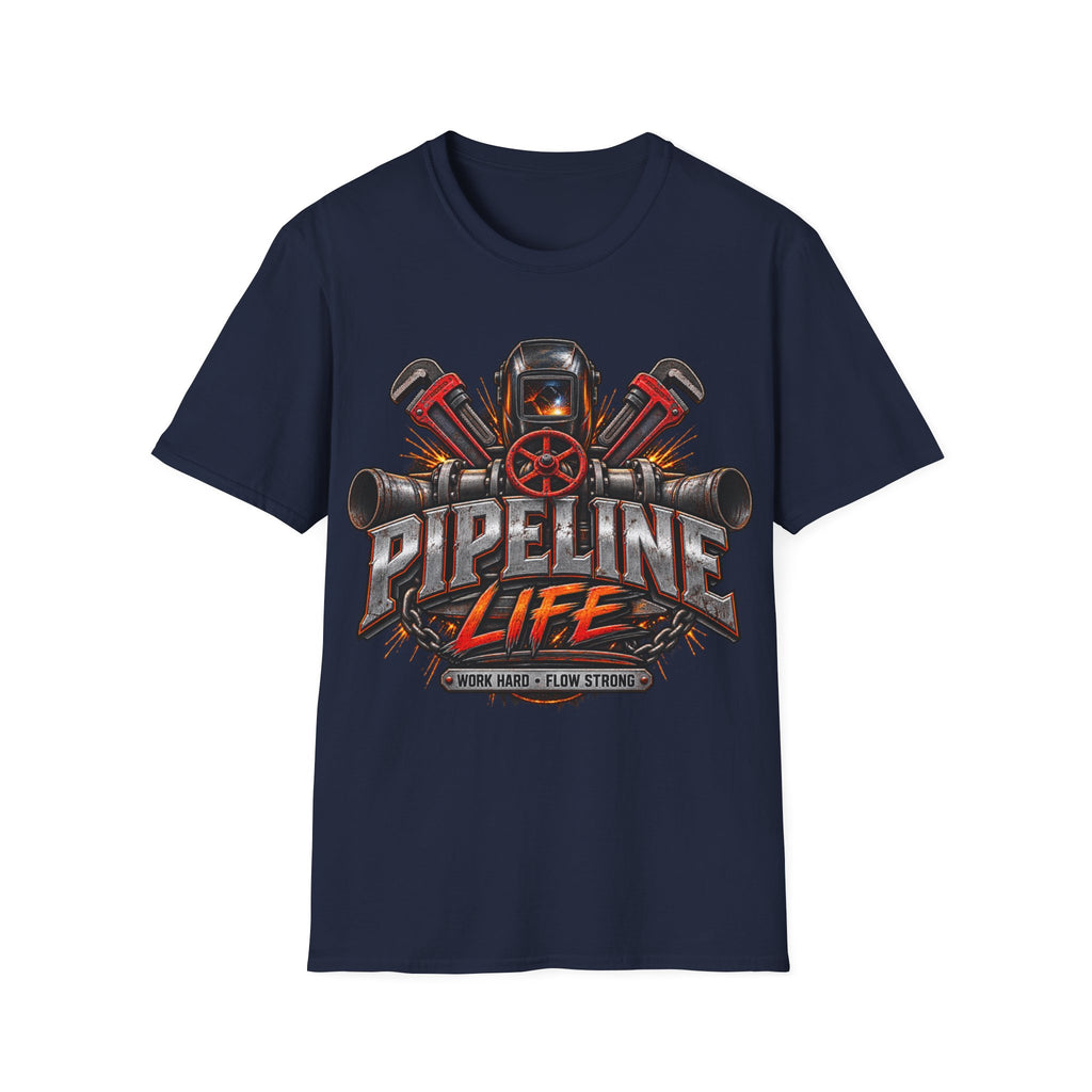 Pipeline Life T-Shirt — Industrial Welding & Pipefitting Crew Tee