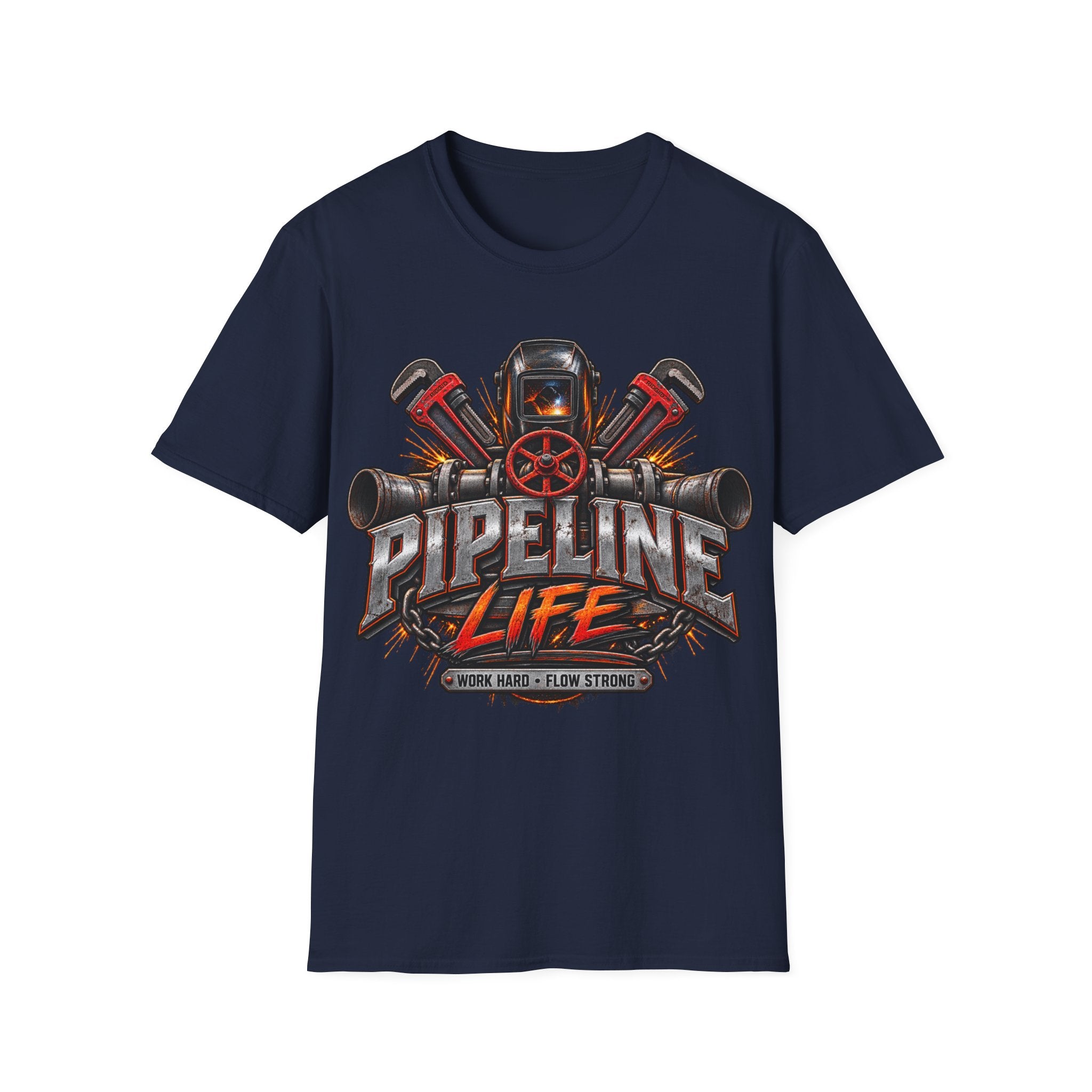 Pipeline Life T-Shirt — Industrial Welding & Pipefitting Crew Tee