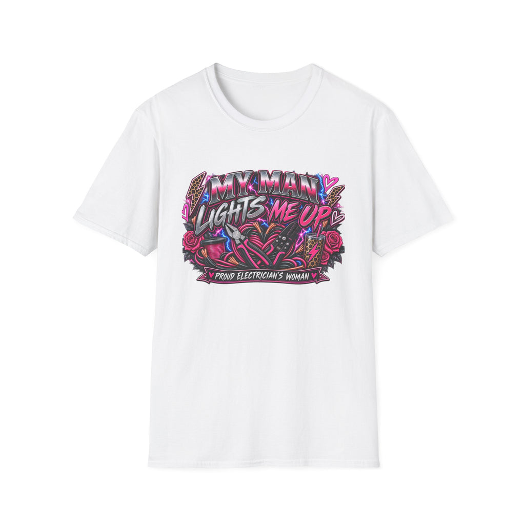 T‑Shirt — "My Man Lights Me Up" Retro Neon Floral Graphic Tee