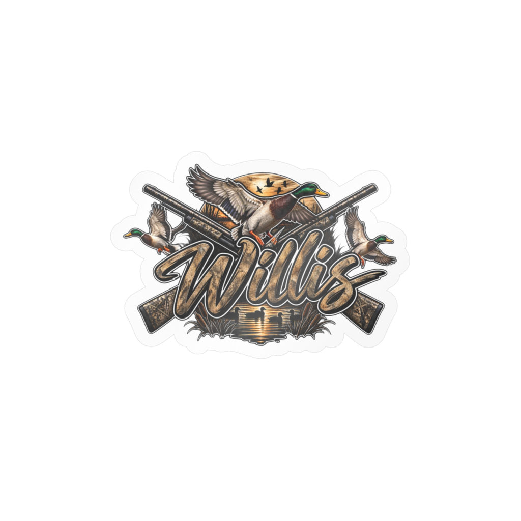 Personalized Duck Hunting Decal Sticker — "Willis" Kiss-Cut Vinyl