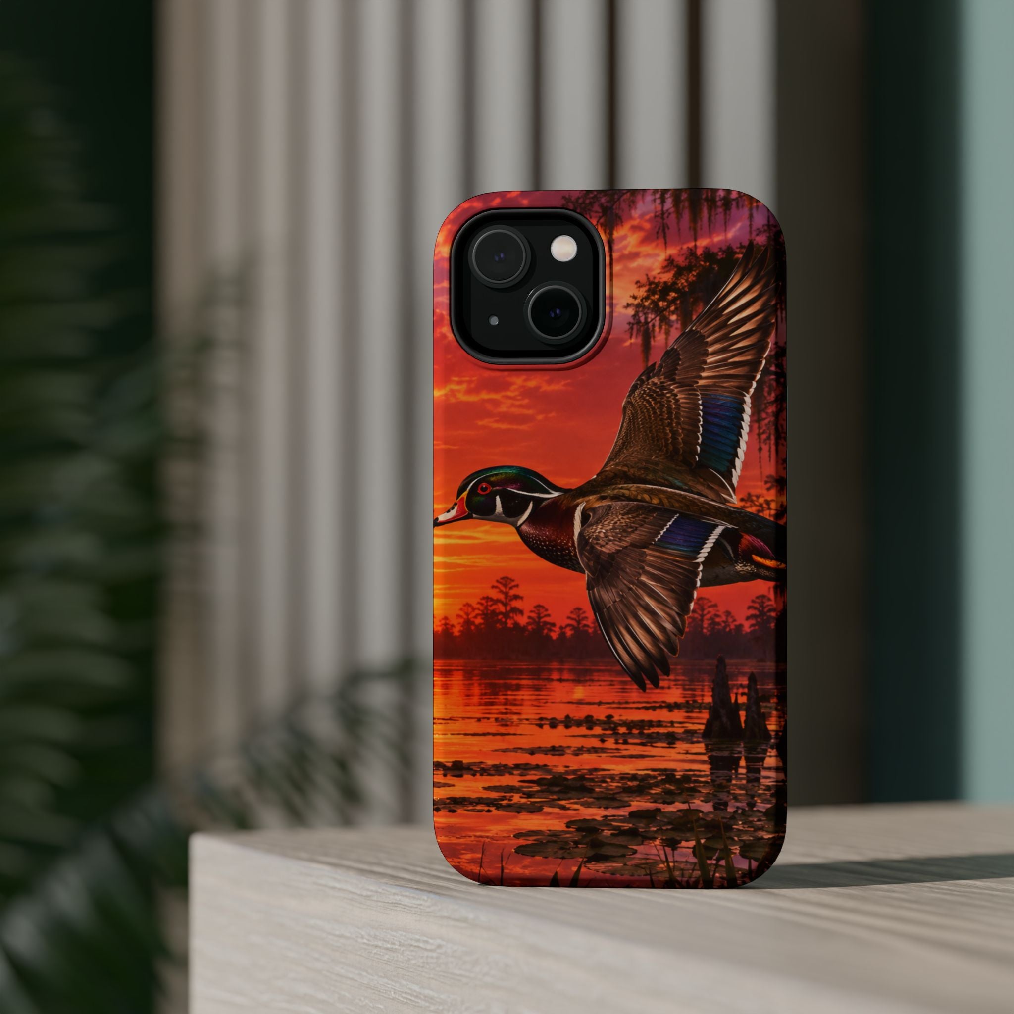 Wood Duck Sunset Phone Case — Magnetic Impact-Resistant