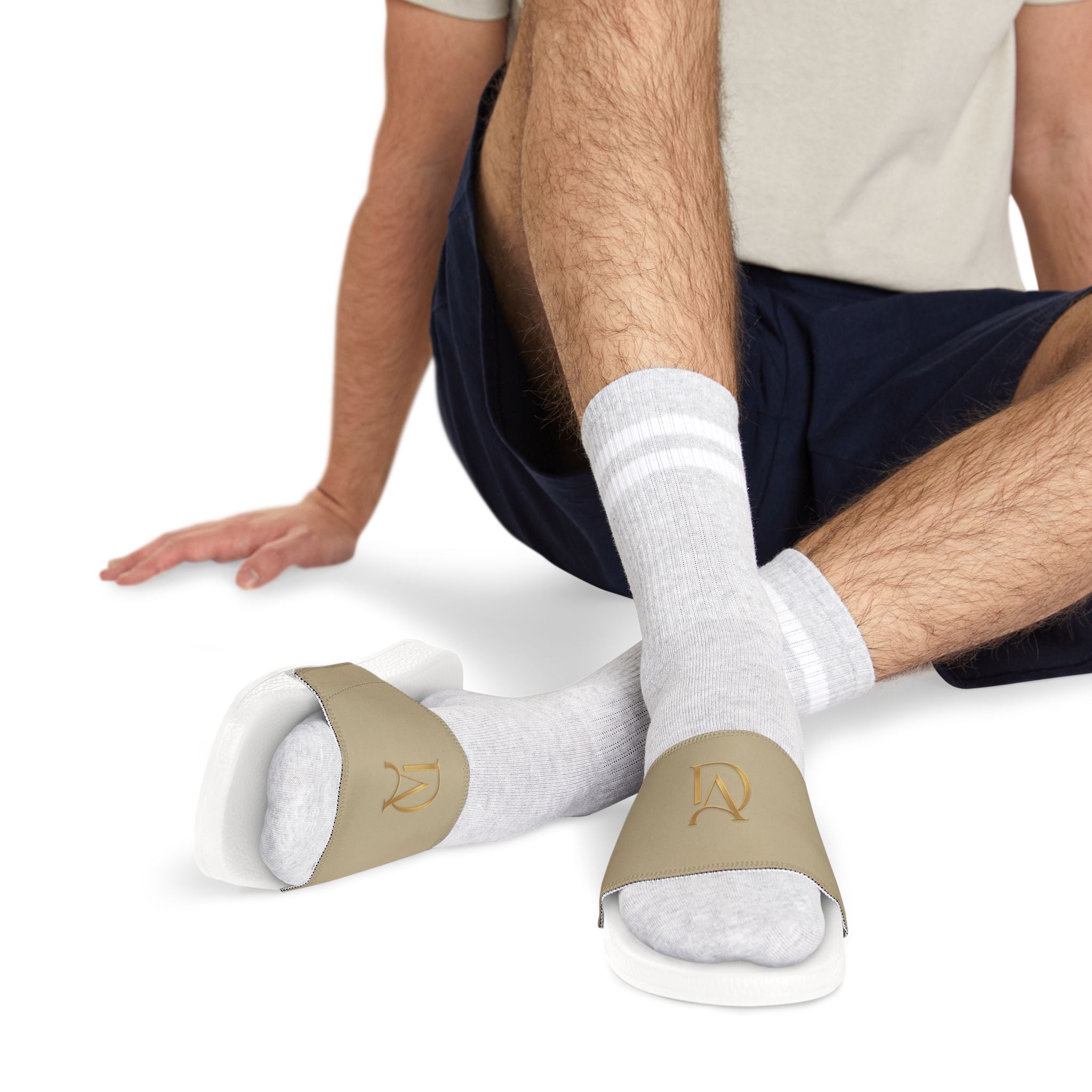 Men's Adjustable Slide Sandals — Removable Strap, Cushioned Pool & Casual Slides