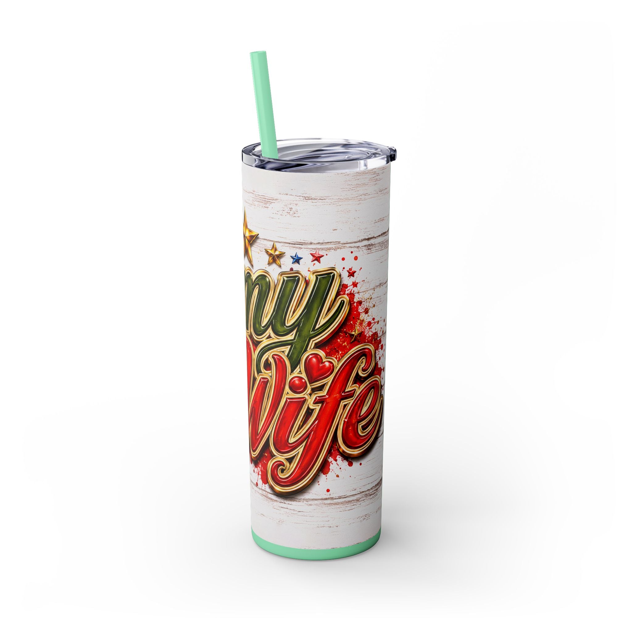 Army Wife Tumbler With Changeable Colored Straw