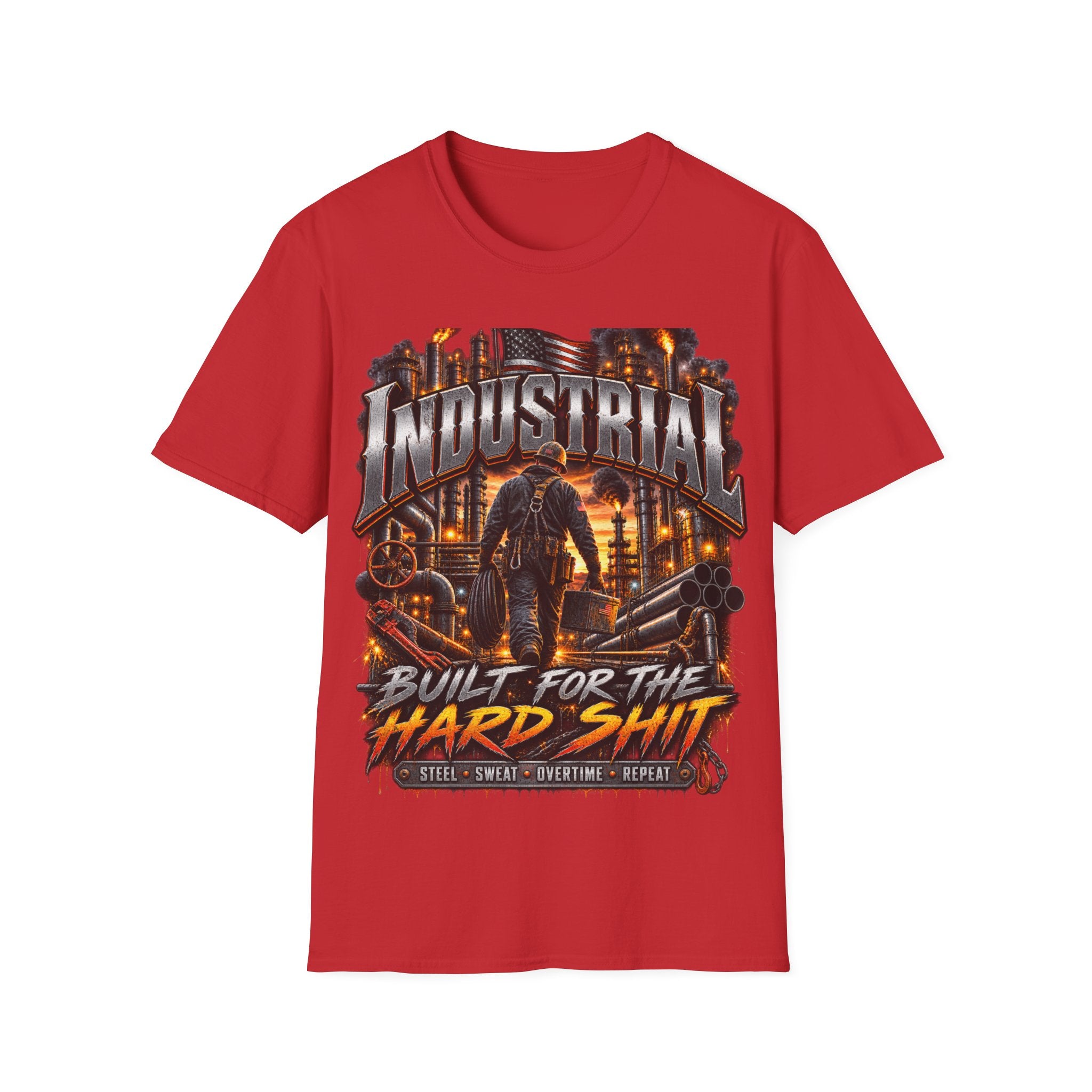 Industrial Worker T-Shirt — "Built for the Hard Shift" Graphic Tee