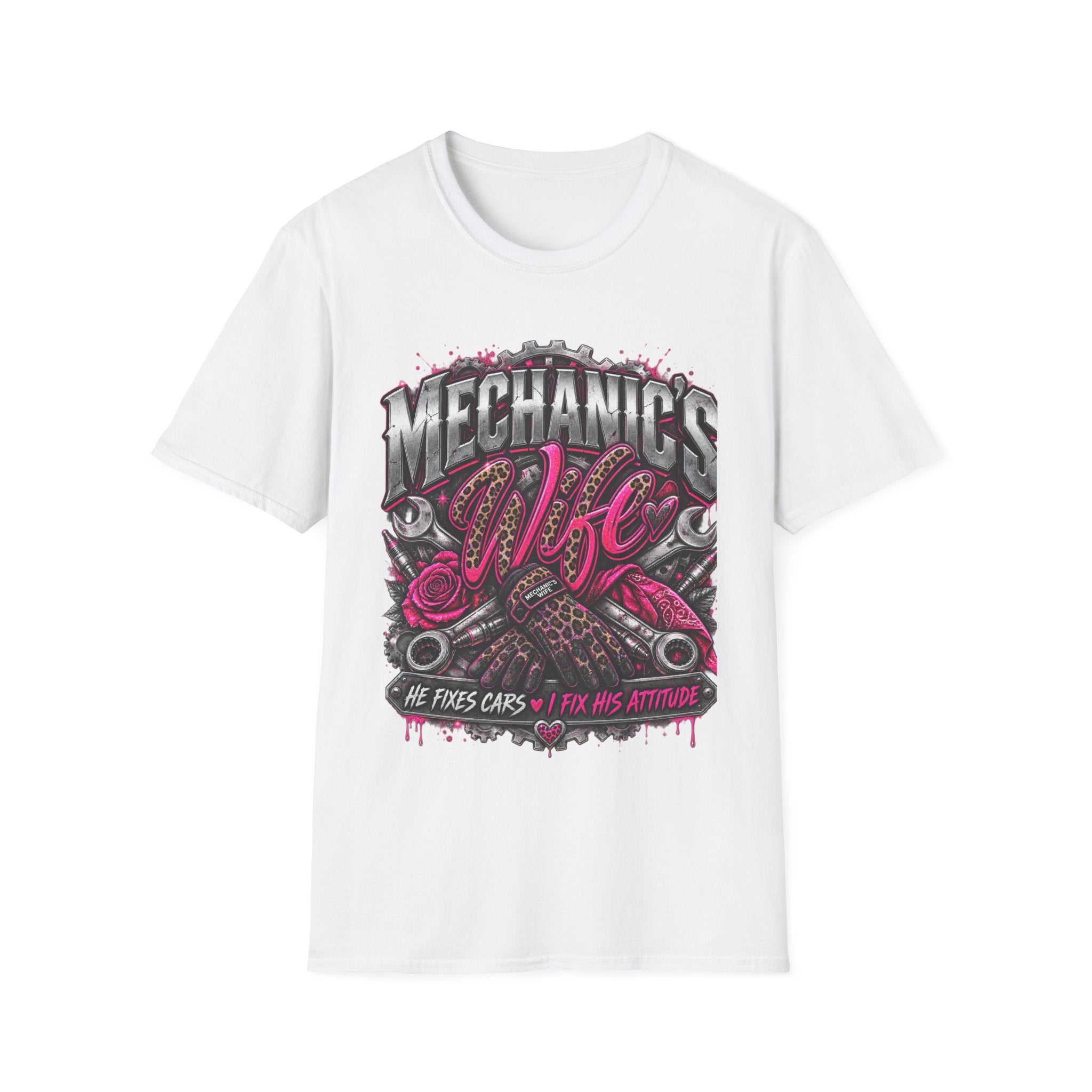 Mechanic's Wife T-Shirt — Feminine Auto Shop Tee for Gearhead Partners