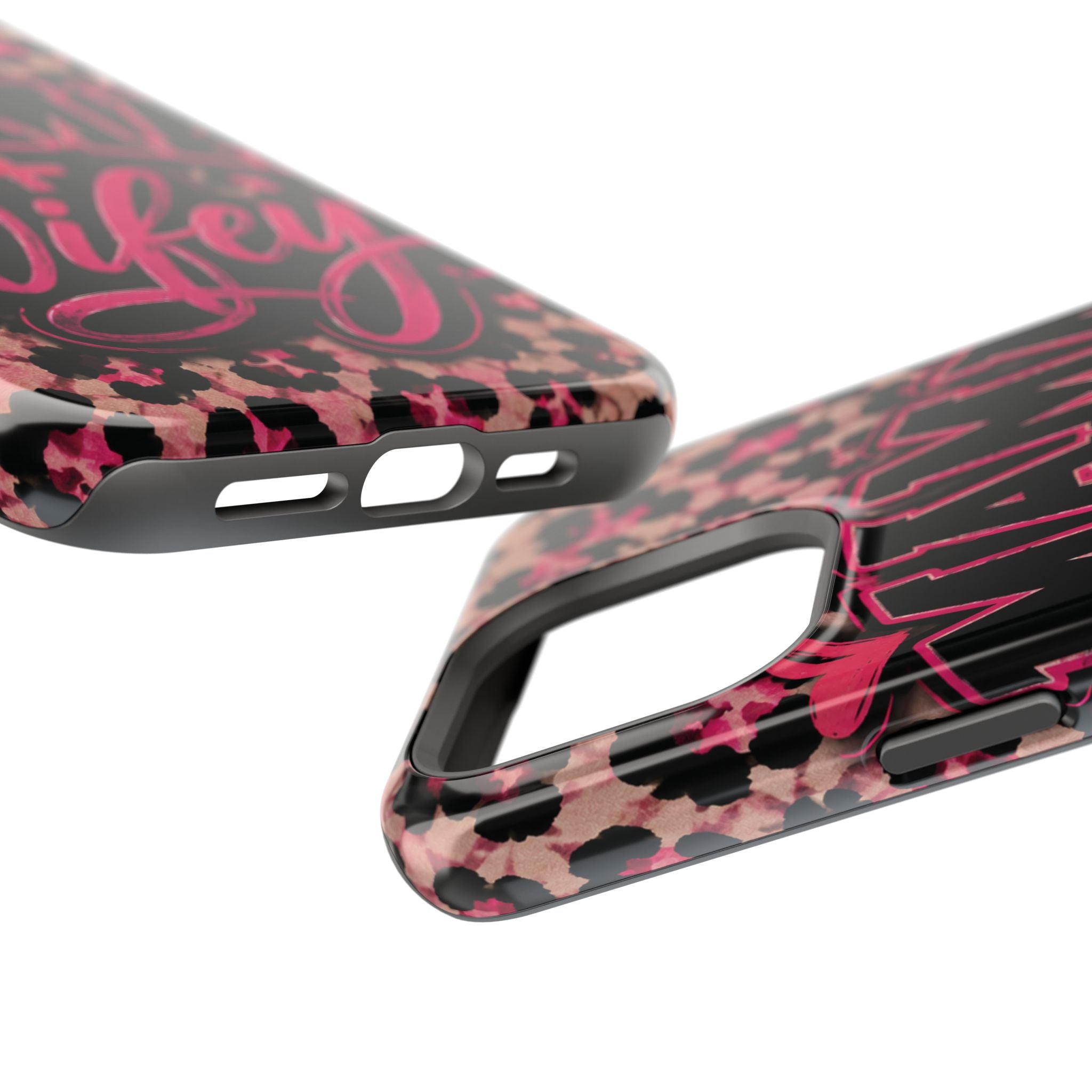 Phone Case — Pink Leopard "Mama Wifey" Magnetic Impact-Resistant Case