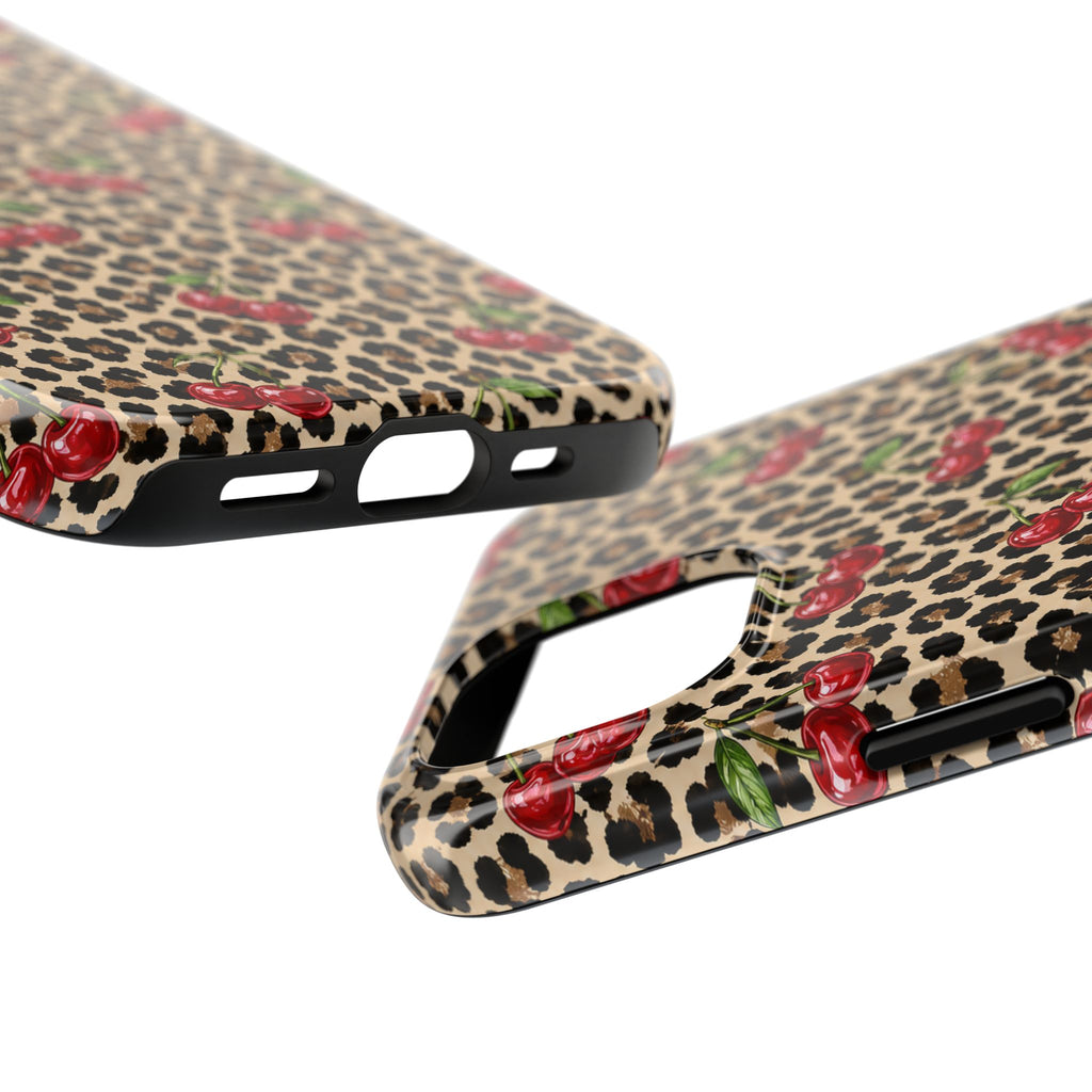 Cherry Leopard Tough Phone Case