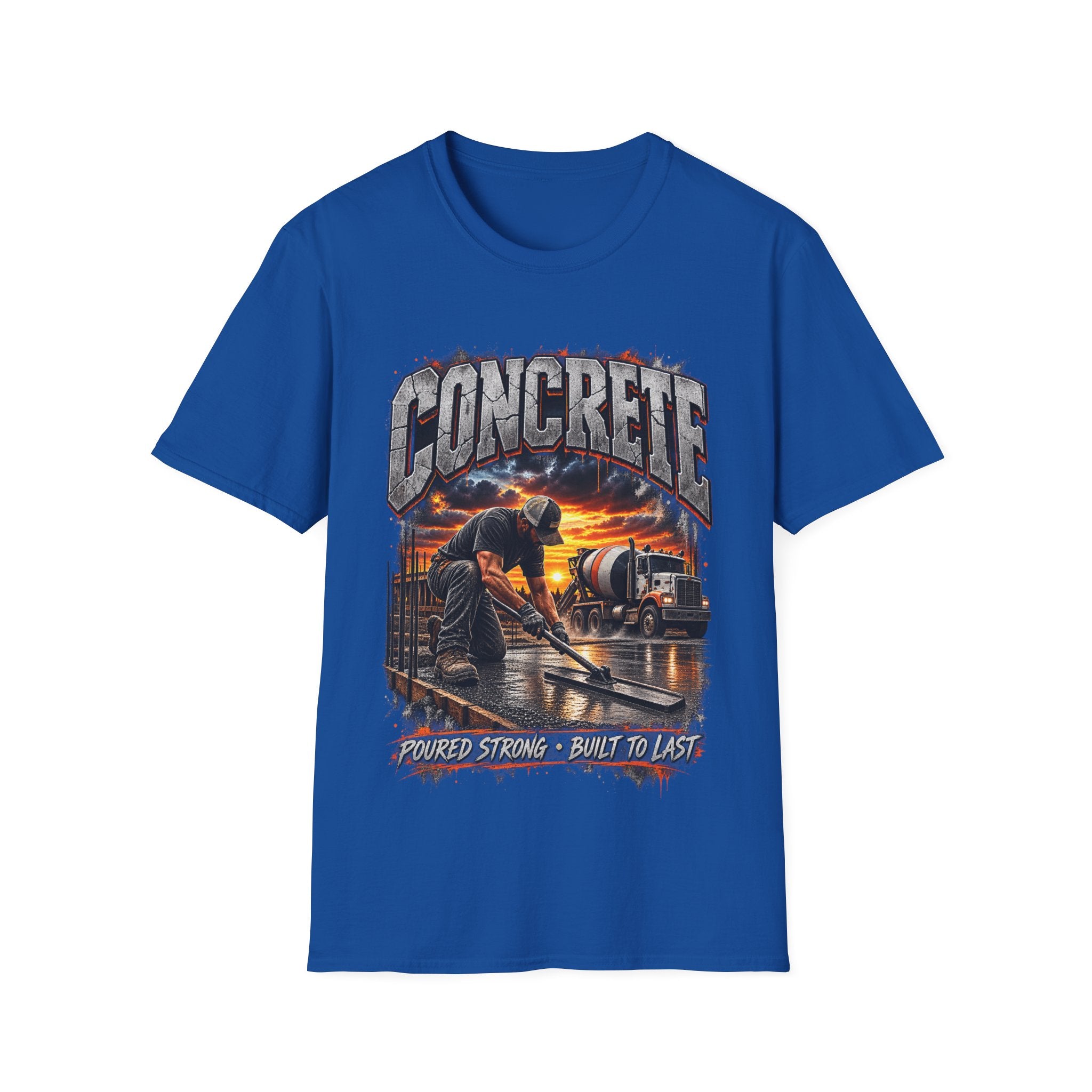 Concrete Crew T‑Shirt — Sunset Construction Graphic Tee