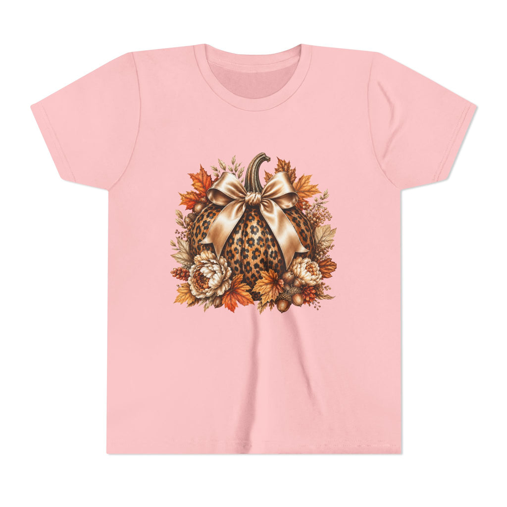 Youth Tee — Leopard Pumpkin Fall Graphic Shirt