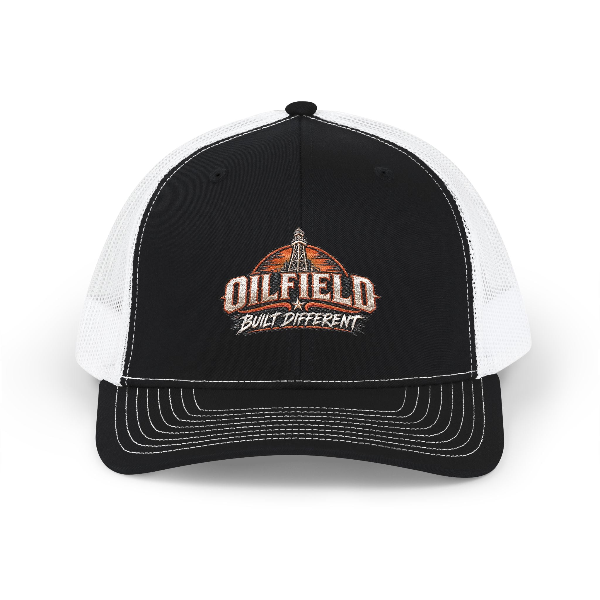 Oilfield Trucker Cap - Retro Boom Lift Logo Snapback Hat