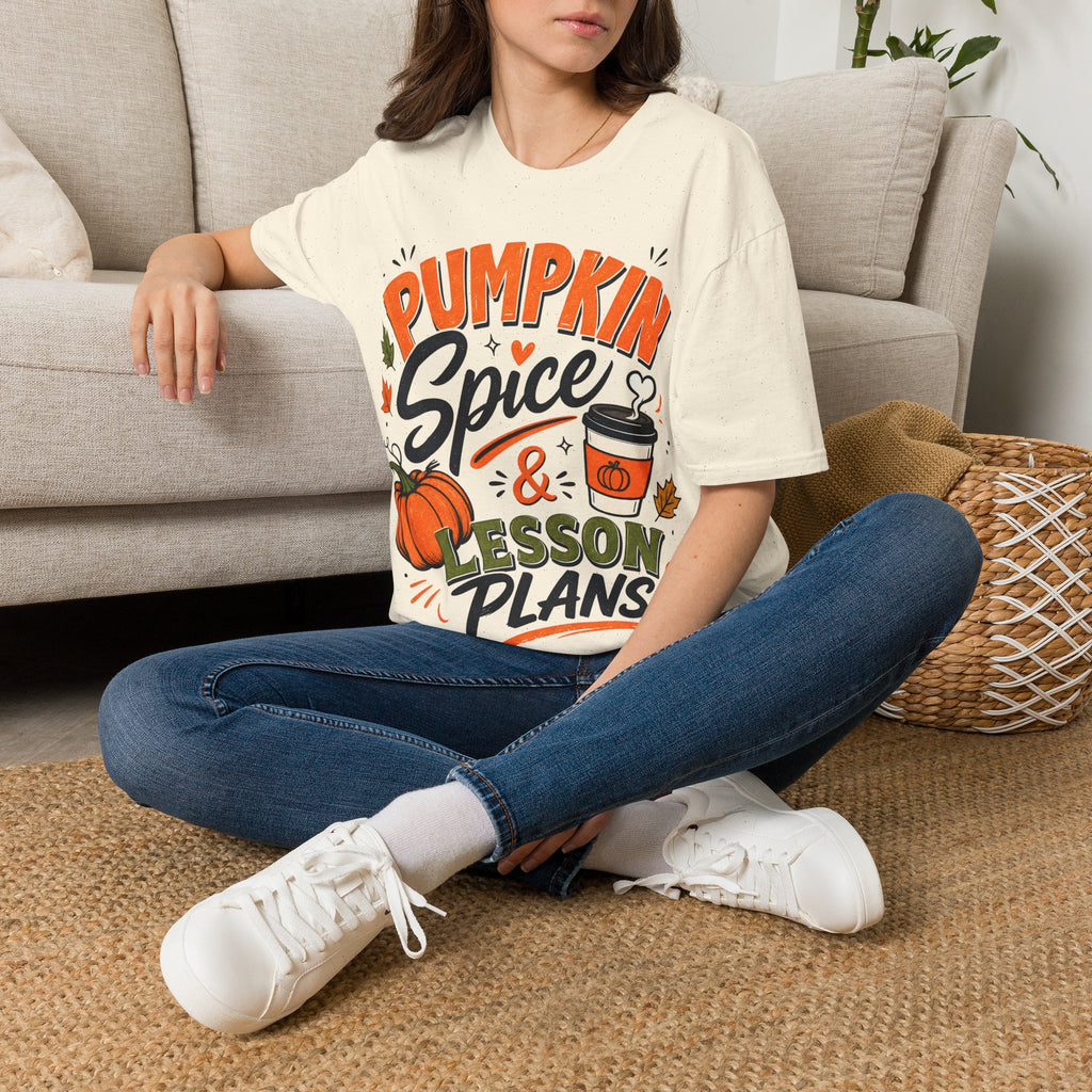 Pumpkin Spice & Lesson Plans T-Shirt — Cozy Fall Teacher Shirt