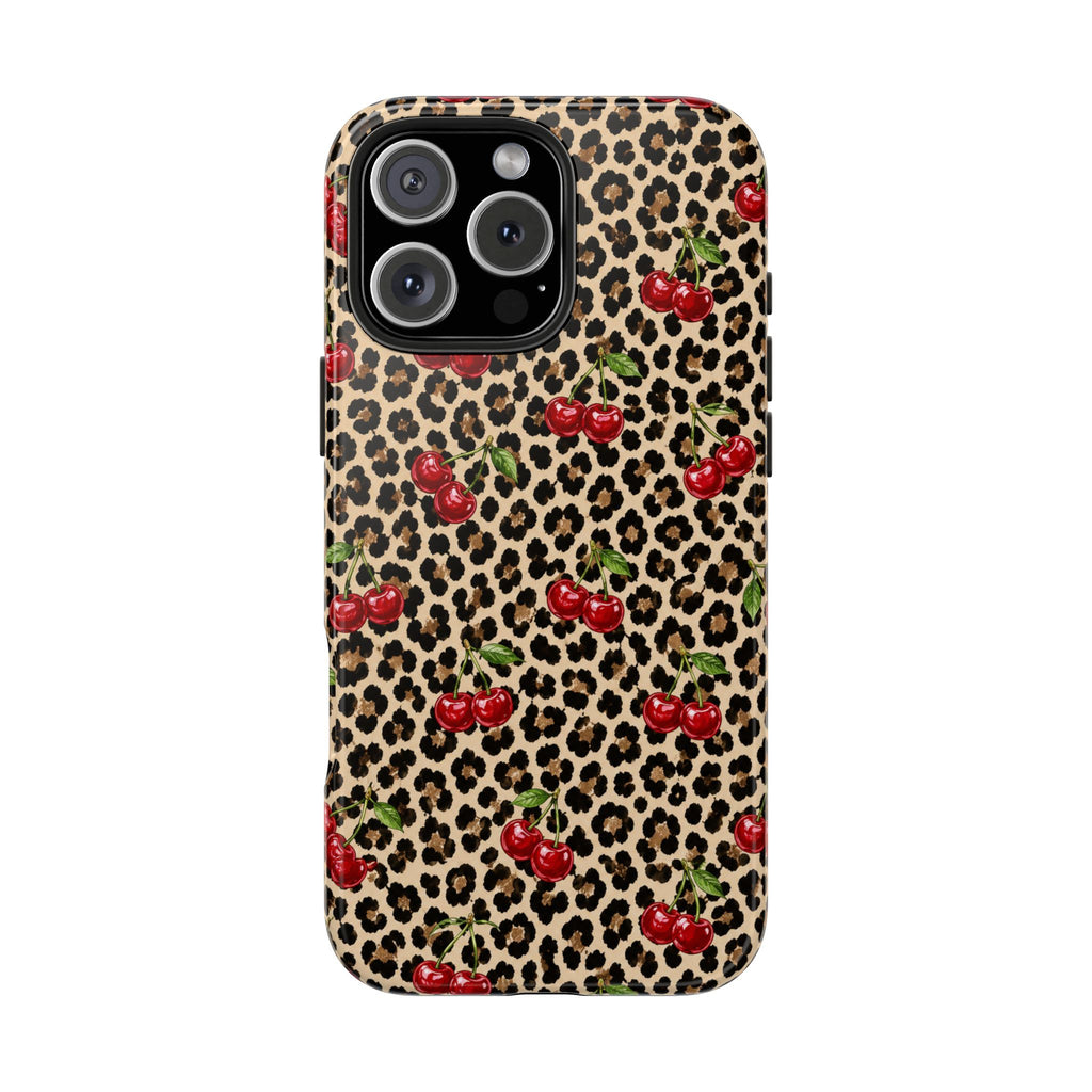 Cherry Leopard Tough Phone Case